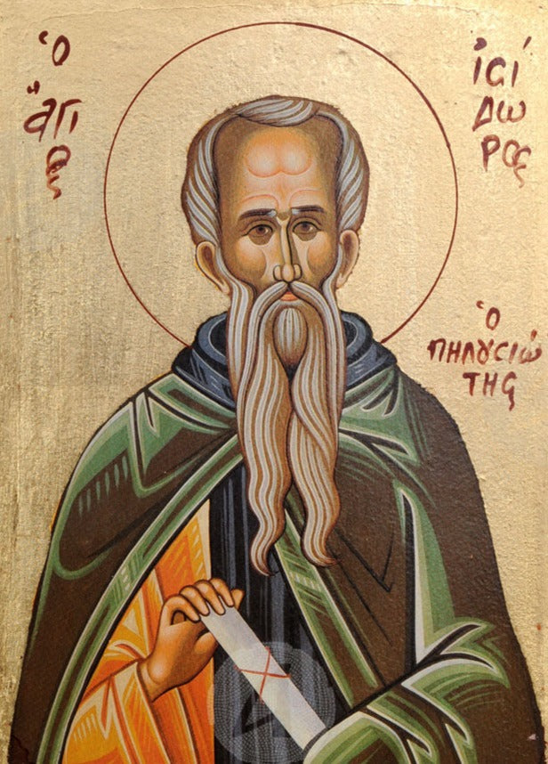 Handpainted orthodox religious icon Saint Isidore of Pelusium - Handmadeiconsgreece