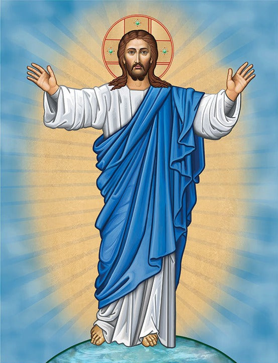 Handpainted catholic religious icon Jesus Christ the Light of the World - HandmadeIconsGreece