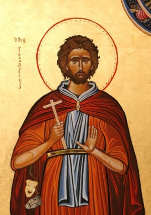 Handpainted orthodox religious icon Saint Genesius of Rome - Handmadeiconsgreece