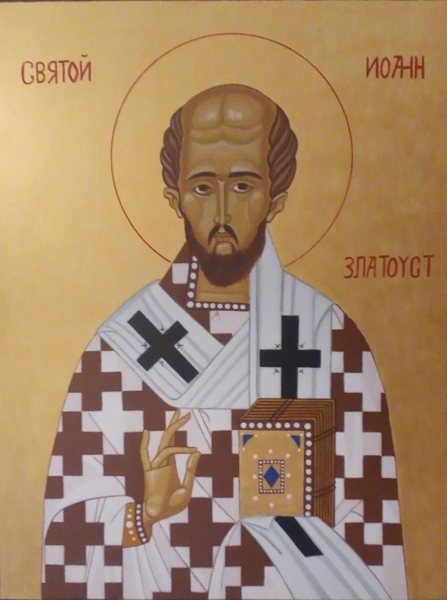 Handpainted Orthodox icon Saint John Chrysostom – HandmadeIconsGreece