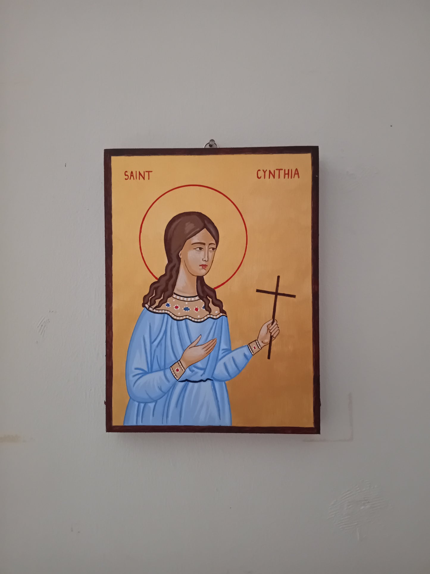 Handpainted orthodox religious icon Saint Cynthia - Handmadeiconsgreece