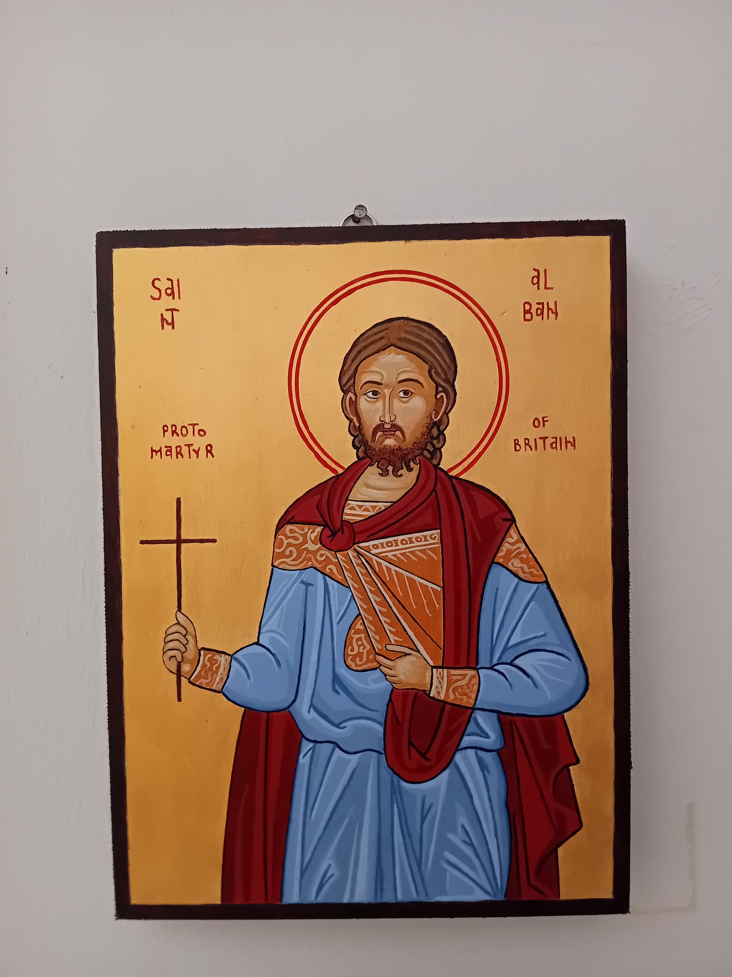 Handpainted orthodox religious icon Saint Alban the Protomartyr of Britain - Handmadeiconsgreece 