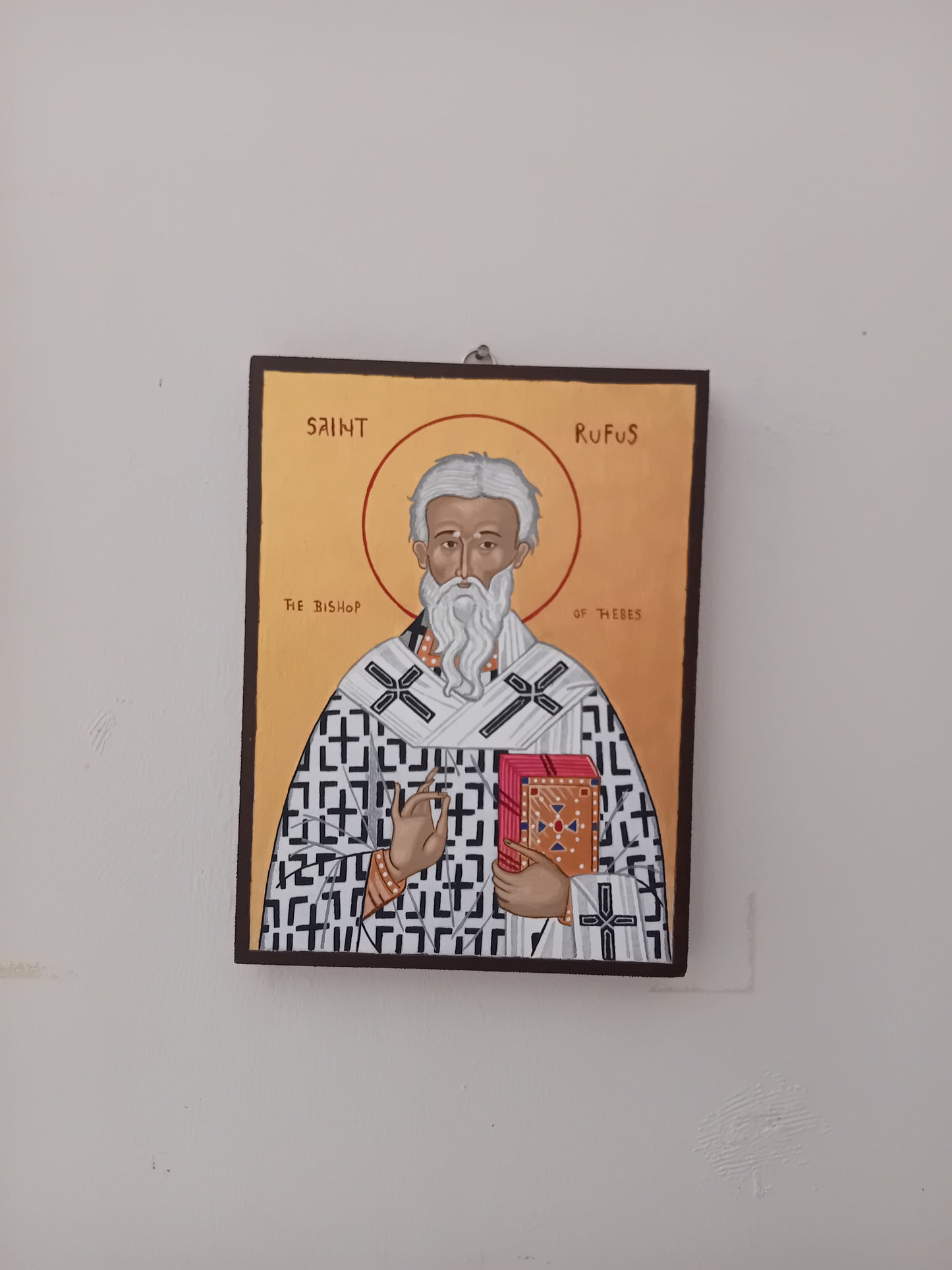 Handpainted orthodox religious icon Saint Rufus the Bishop of Thebes - Handmadeiconsgreece