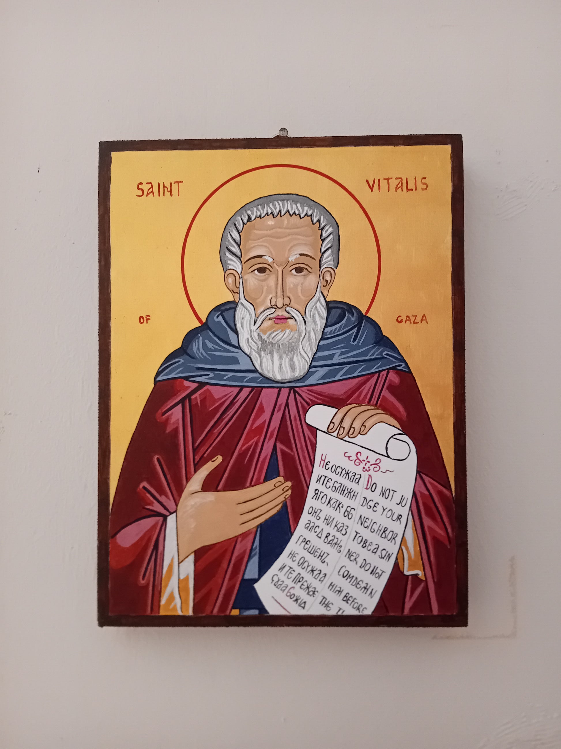 Handpainted orthodox religious icon Saint Vitalis of Gaza - Handmadeiconsgreece