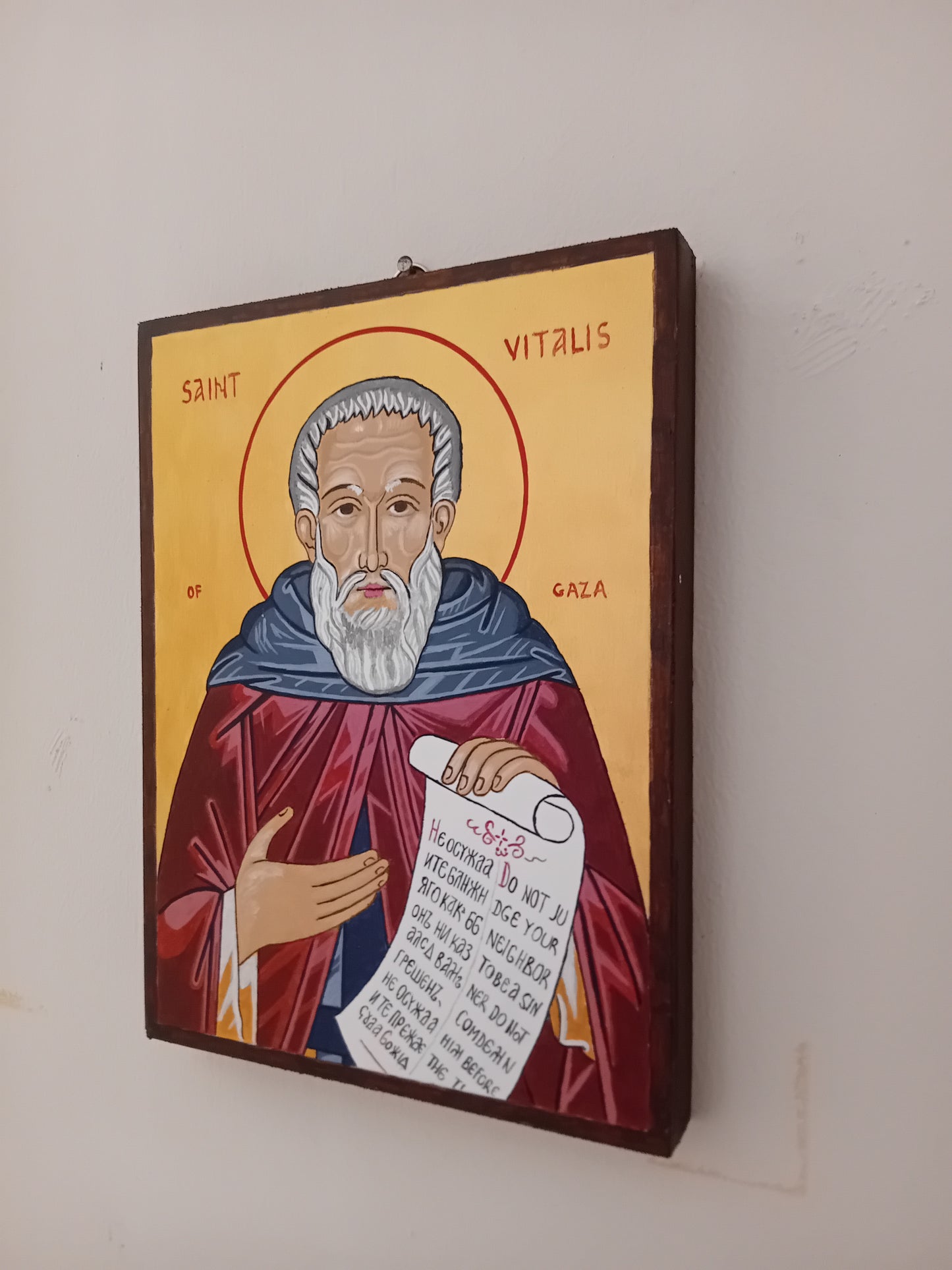 Handpainted orthodox religious icon Saint Vitalis of Gaza - Handmadeiconsgreece