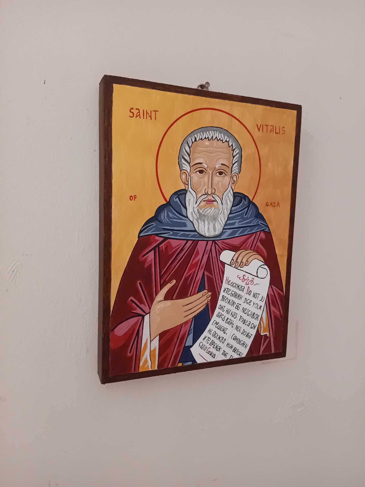 Handpainted orthodox religious icon Saint Vitalis of Gaza - Handmadeiconsgreece