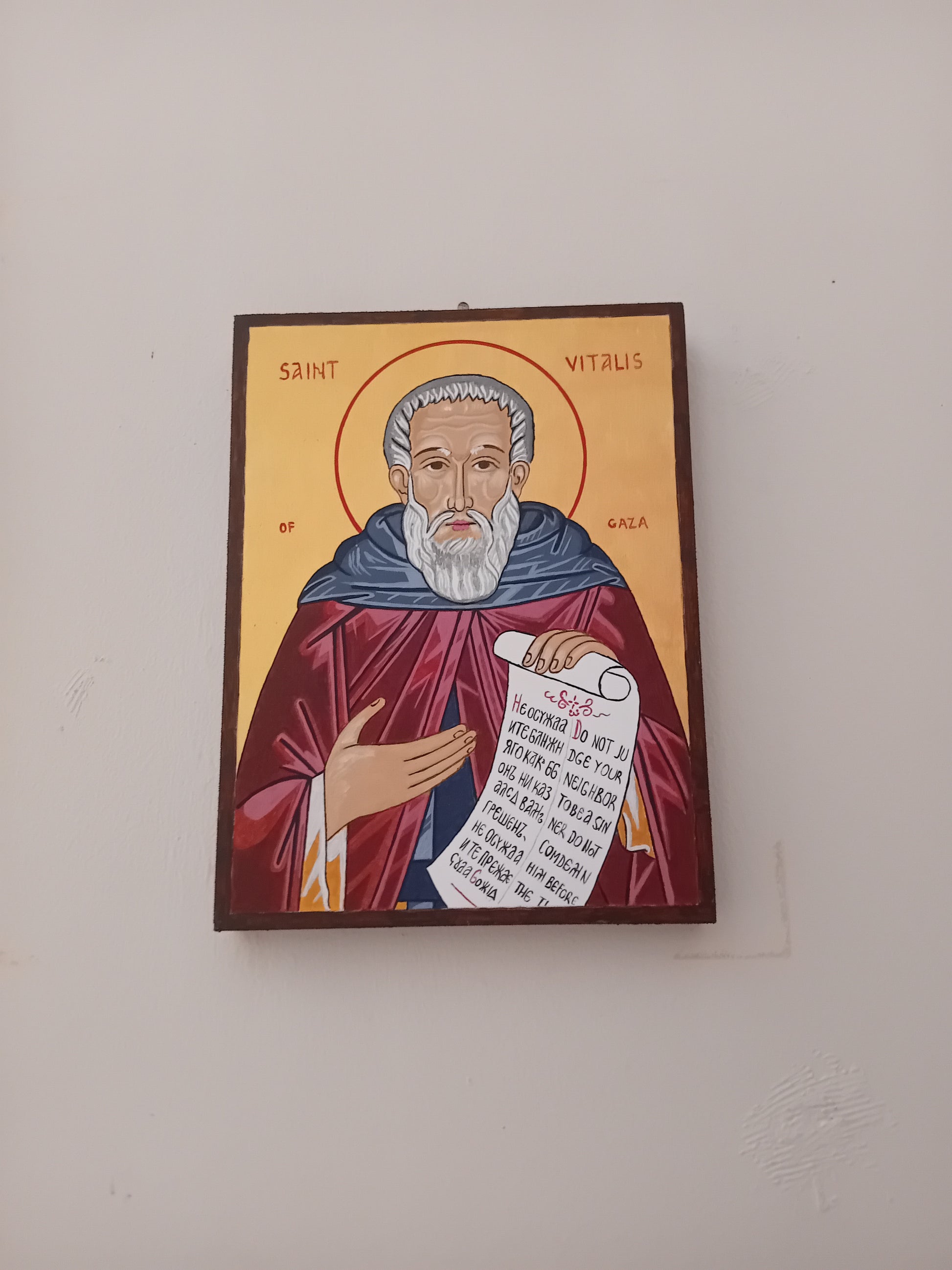 Handpainted orthodox religious icon Saint Vitalis of Gaza - Handmadeiconsgreece