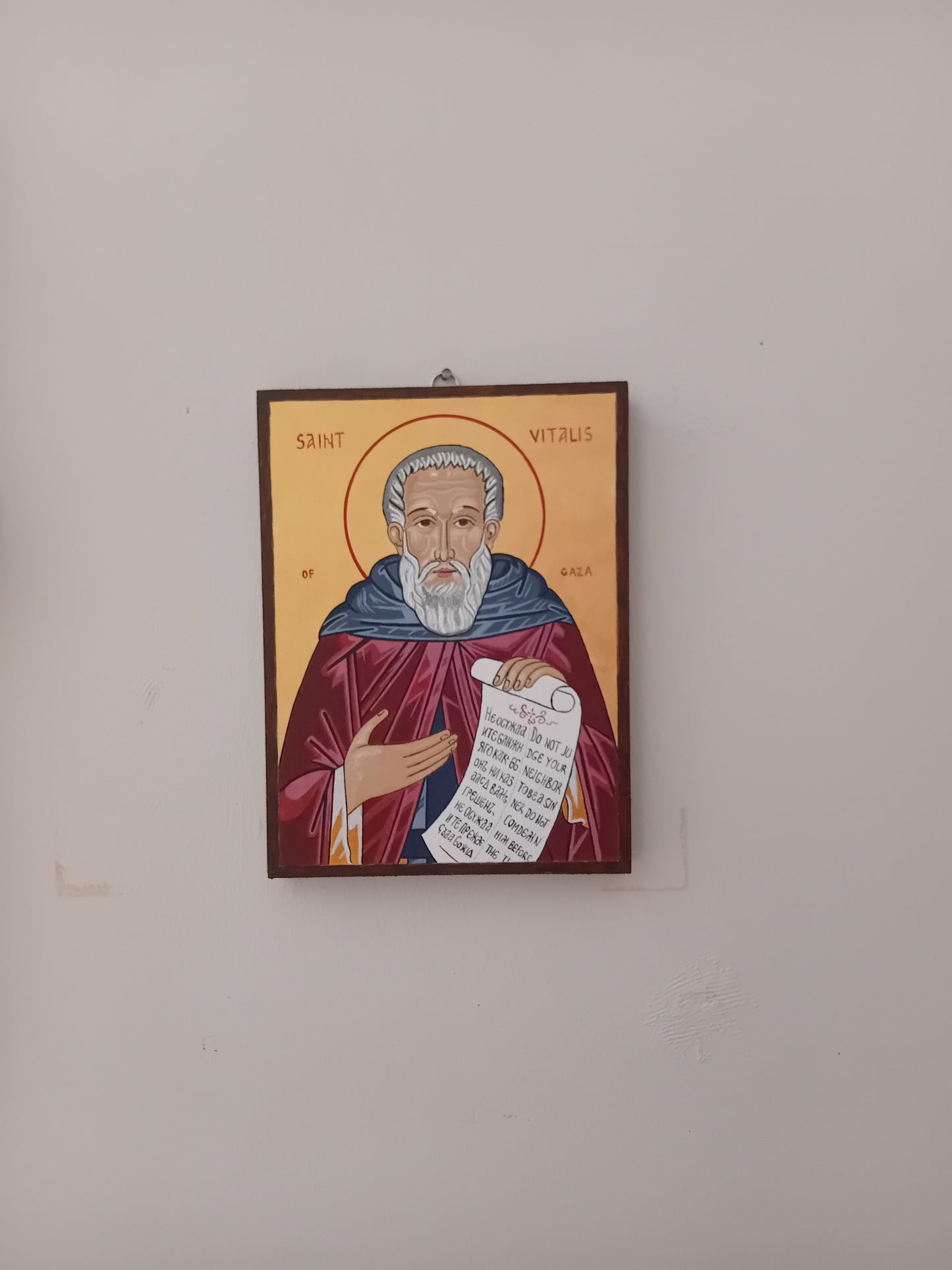 Handpainted orthodox religious icon Saint Vitalis of Gaza - Handmadeiconsgreece