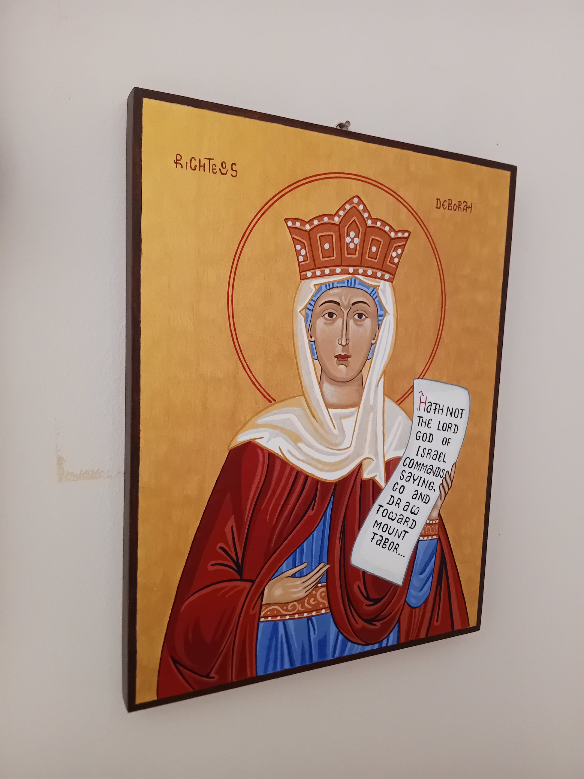 Handpainted orthodox religious icon Saint Deborah the Prophetess - Handmadeiconsgreece