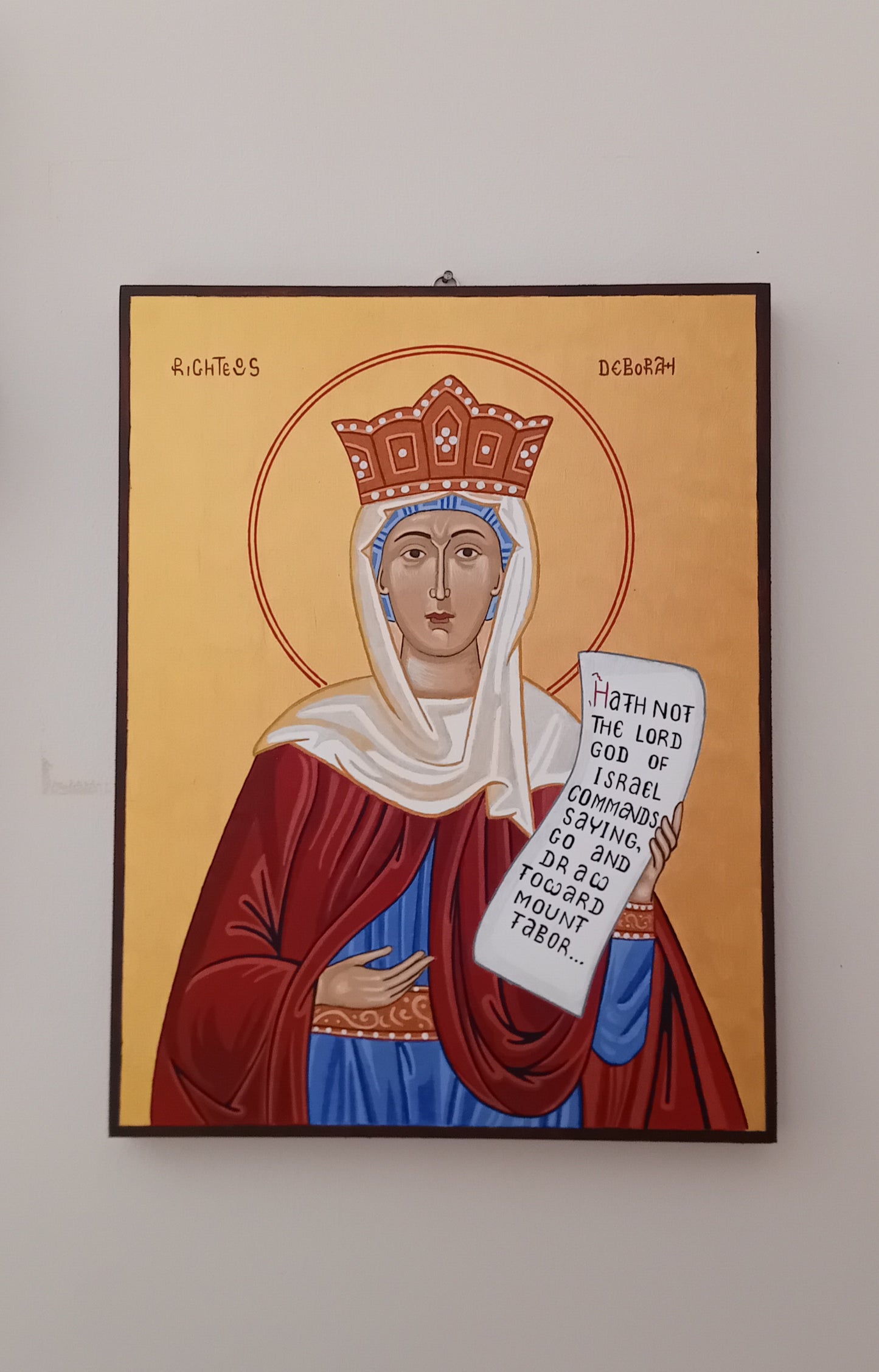 Handpainted orthodox religious icon Saint Deborah the Prophetess - Handmadeiconsgreece