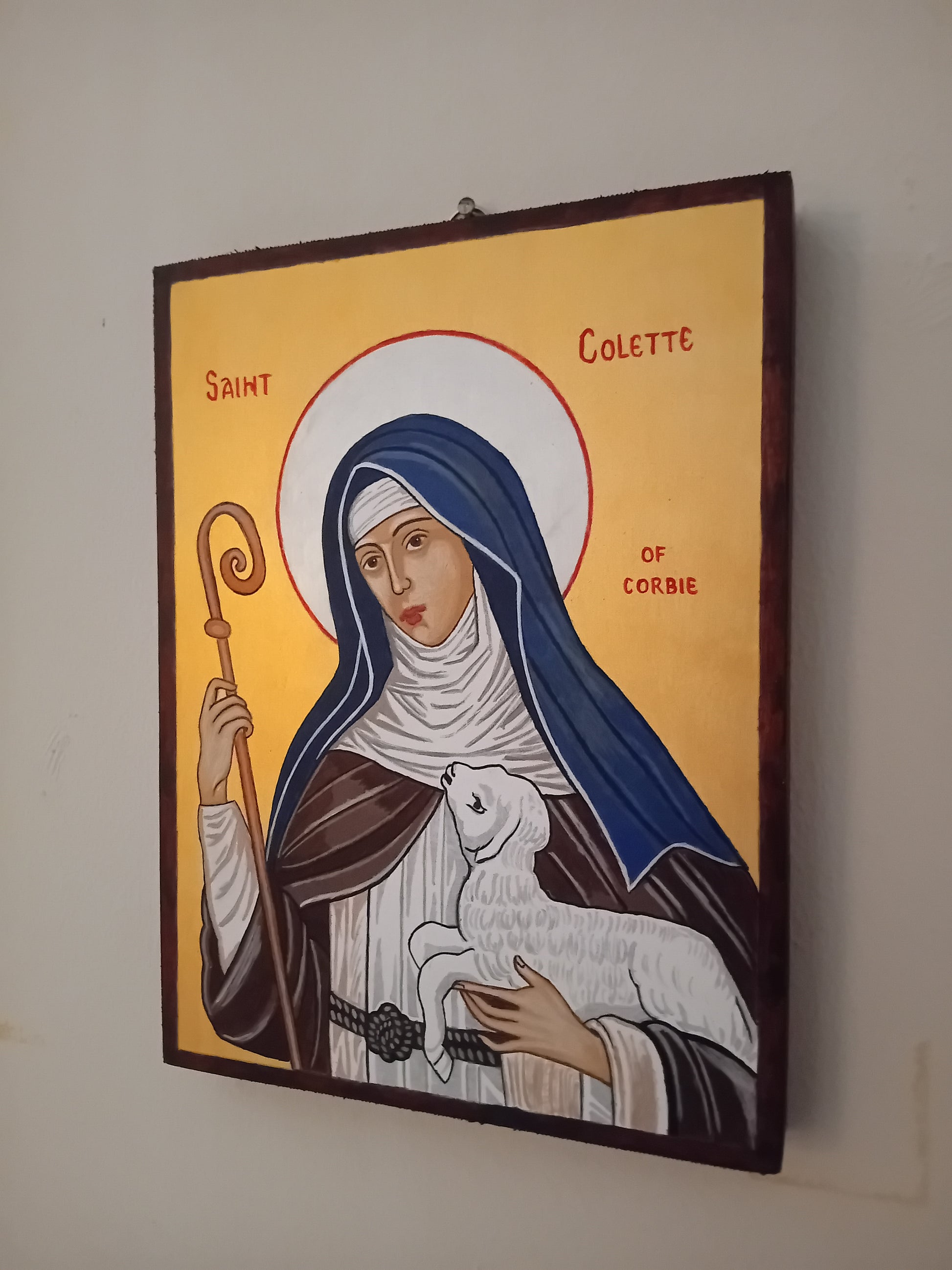 Handpainted catholic religious icon of Saint Colette of Corbie - Handmadeiconsgreece 