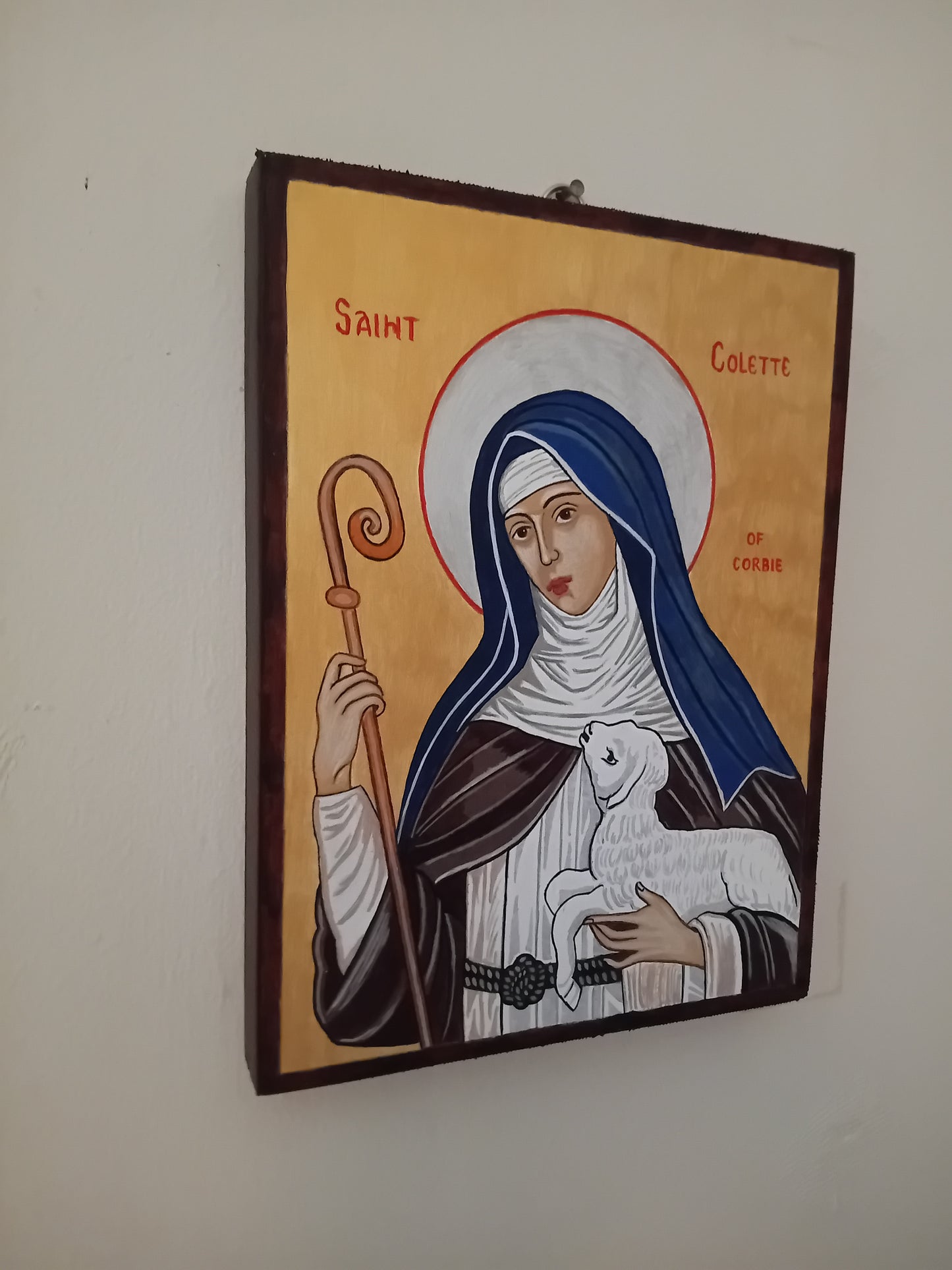 Handpainted catholic religious icon of Saint Colette of Corbie - Handmadeiconsgreece 