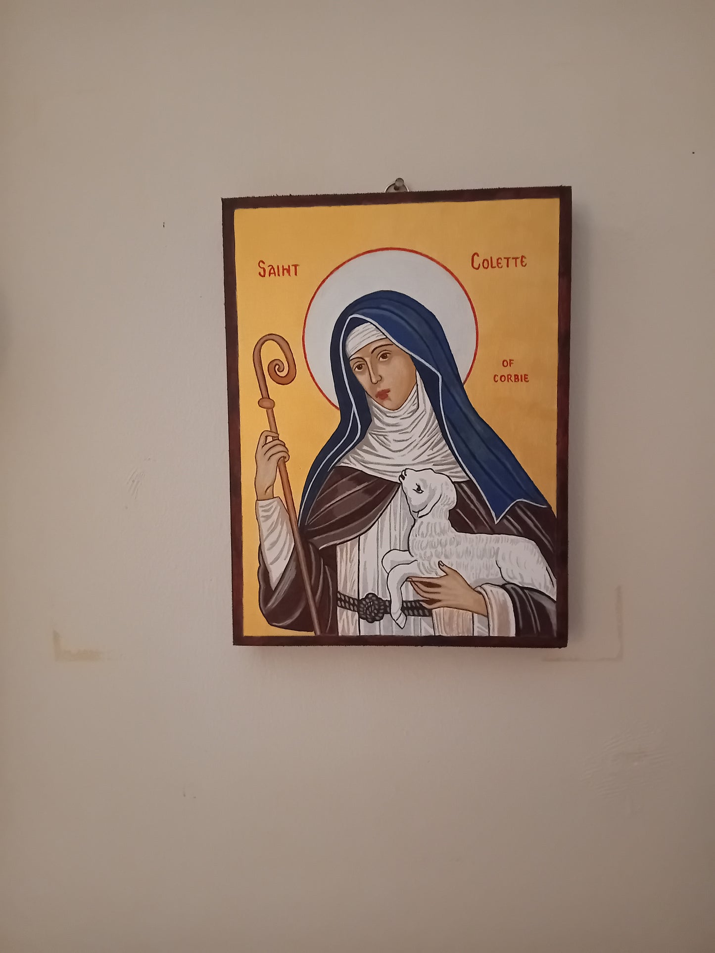 Handpainted catholic religious icon of Saint Colette of Corbie - Handmadeiconsgreece 