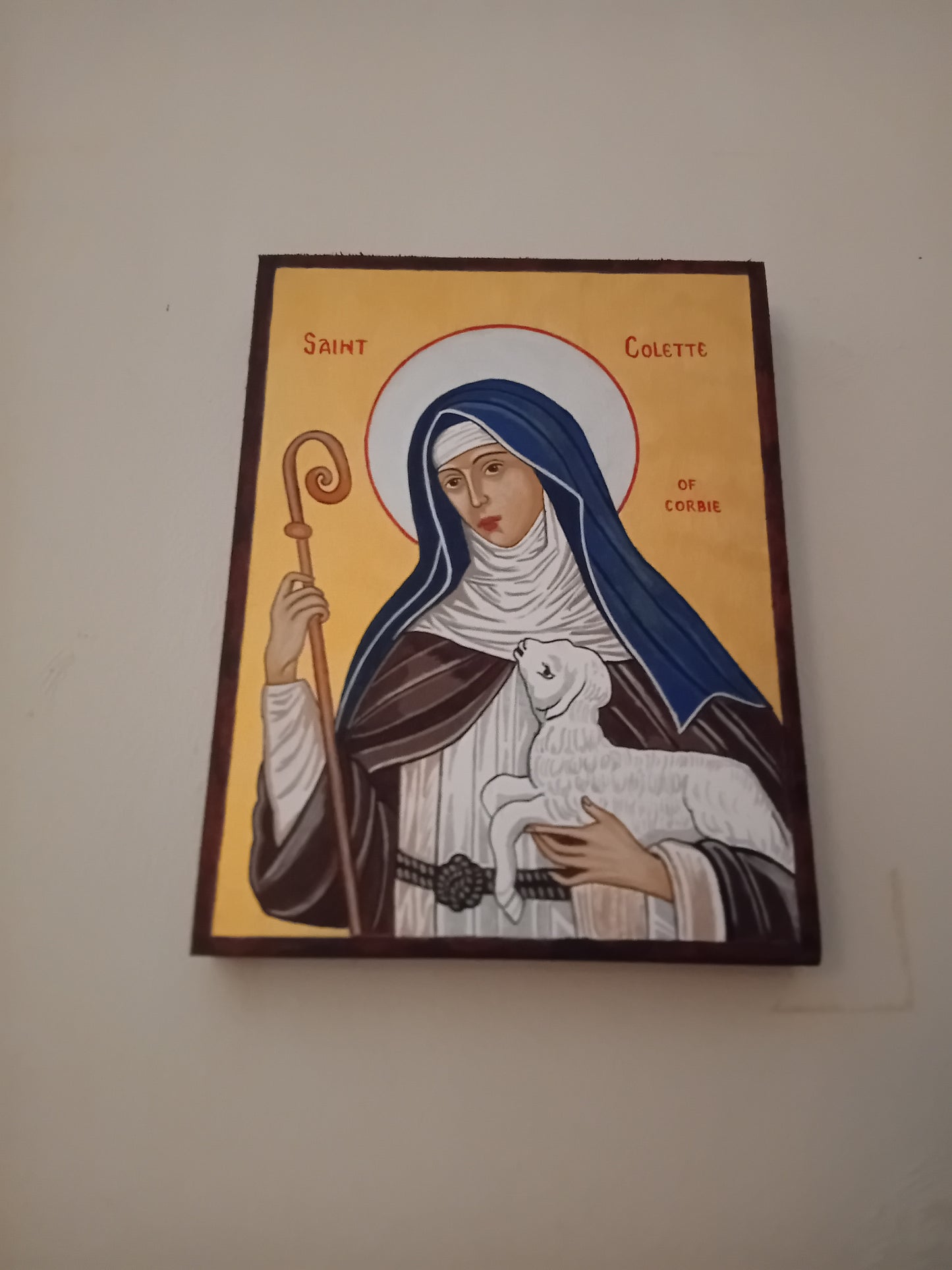 Handpainted catholic religious icon of Saint Colette of Corbie - Handmadeiconsgreece 