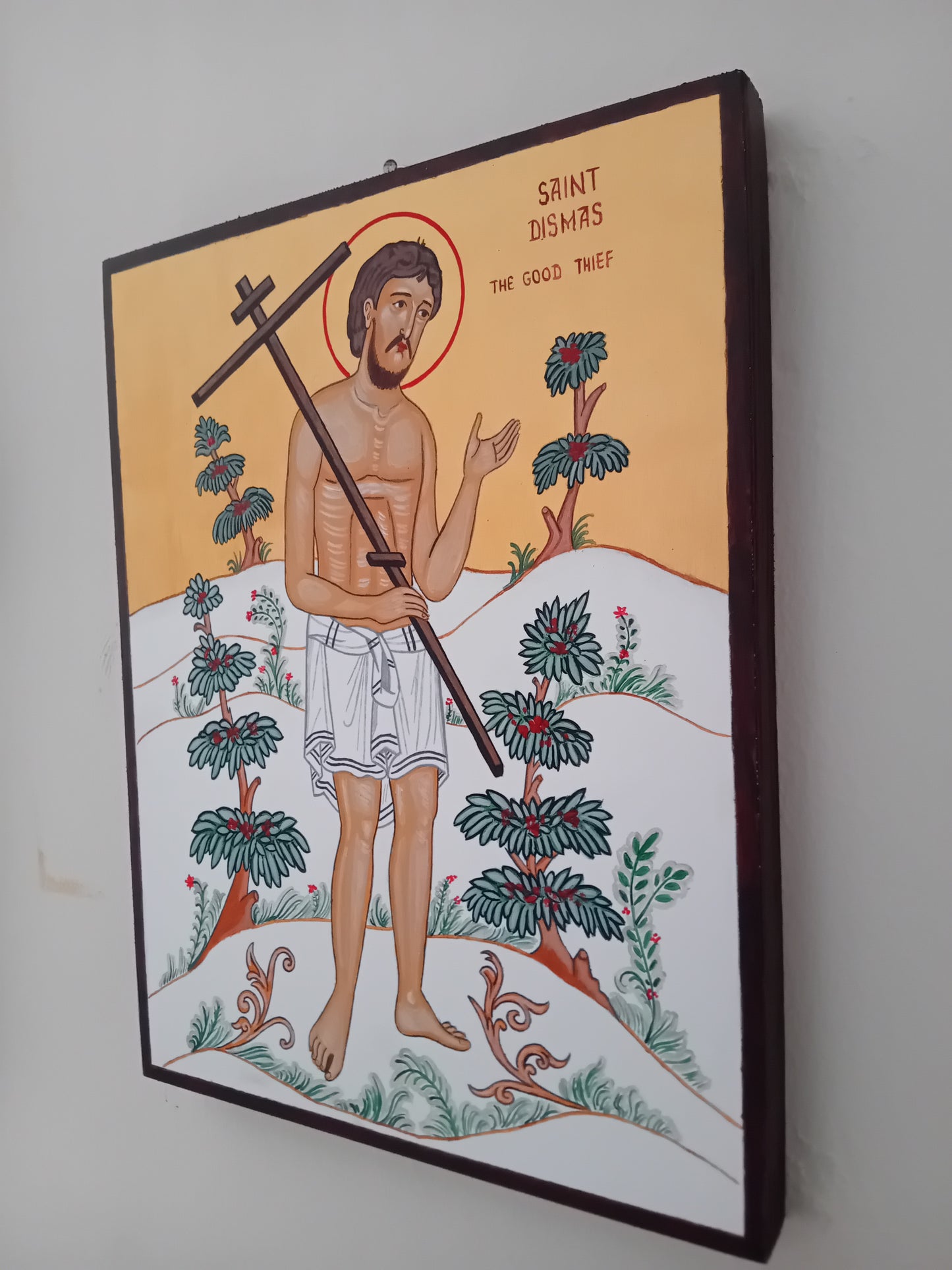 Handpainted orthodox religious icon of Saint Dismas the Good Thief - Handmadeiconsgreece 