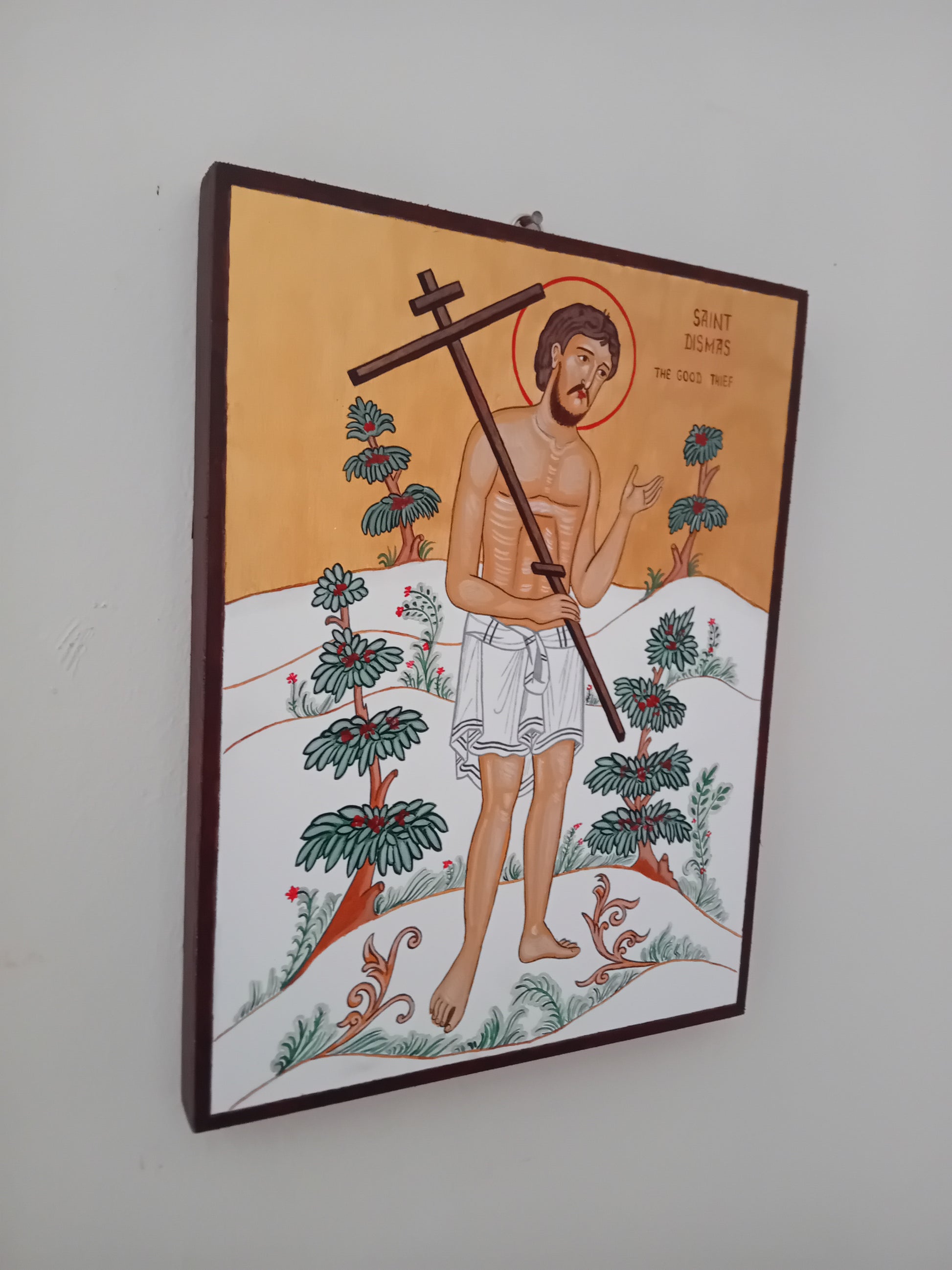 Handpainted orthodox religious icon of Saint Dismas the Good Thief - Handmadeiconsgreece 