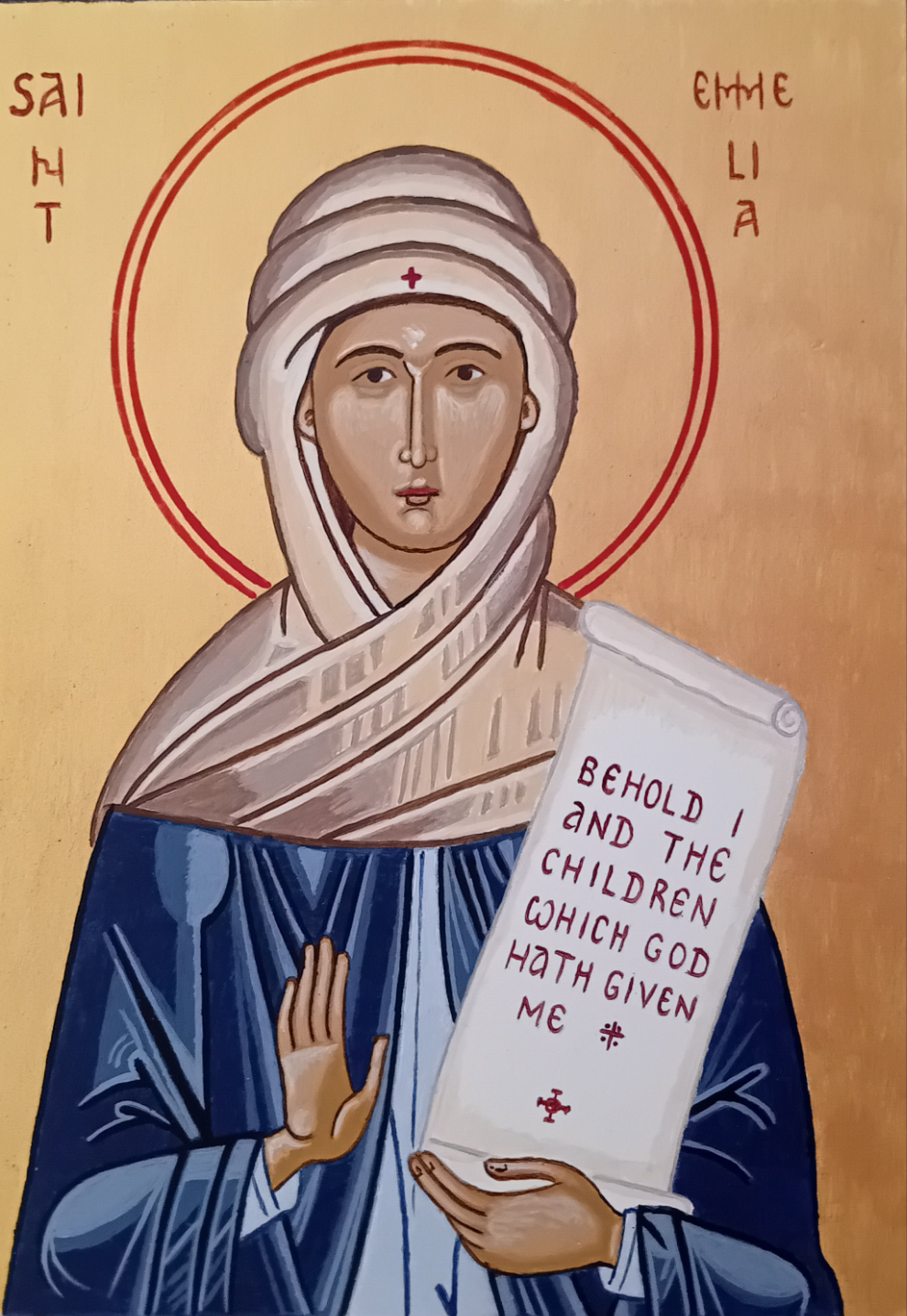 Handpainted orthodox religious icon Saint Emily or Emilia the Mother of Saints - Handmadeiconsgreece