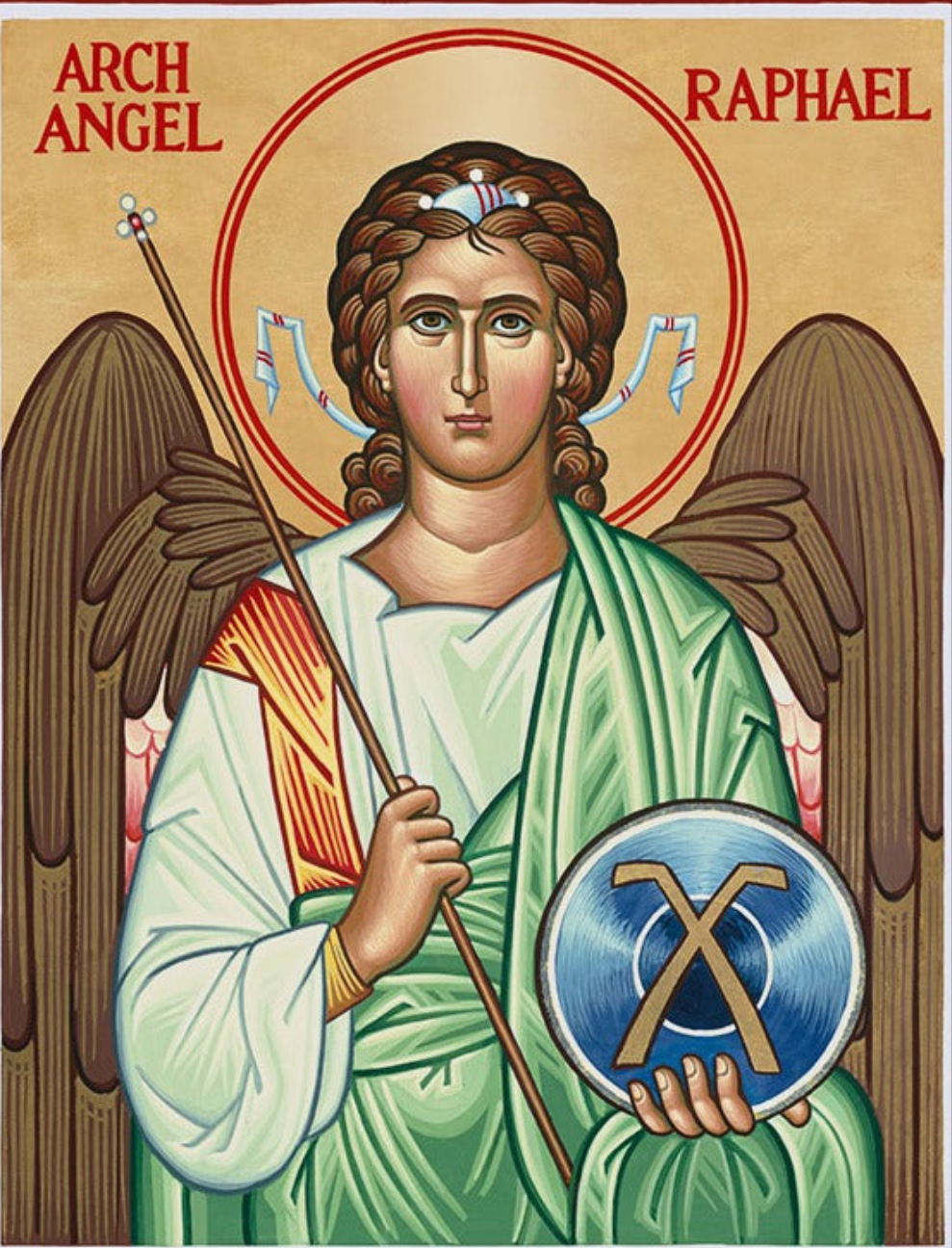 Handpainted Orthodox icon Archangel Raphael - Handmadeiconsgreece ...