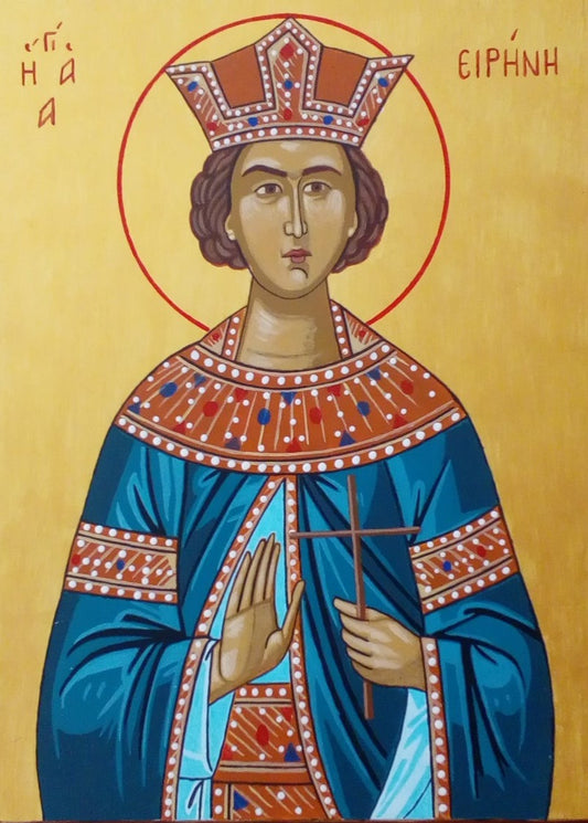 Handpainted orthodox religious icon Saint Eirini the Great Martyr - Handmadeiconsgreece