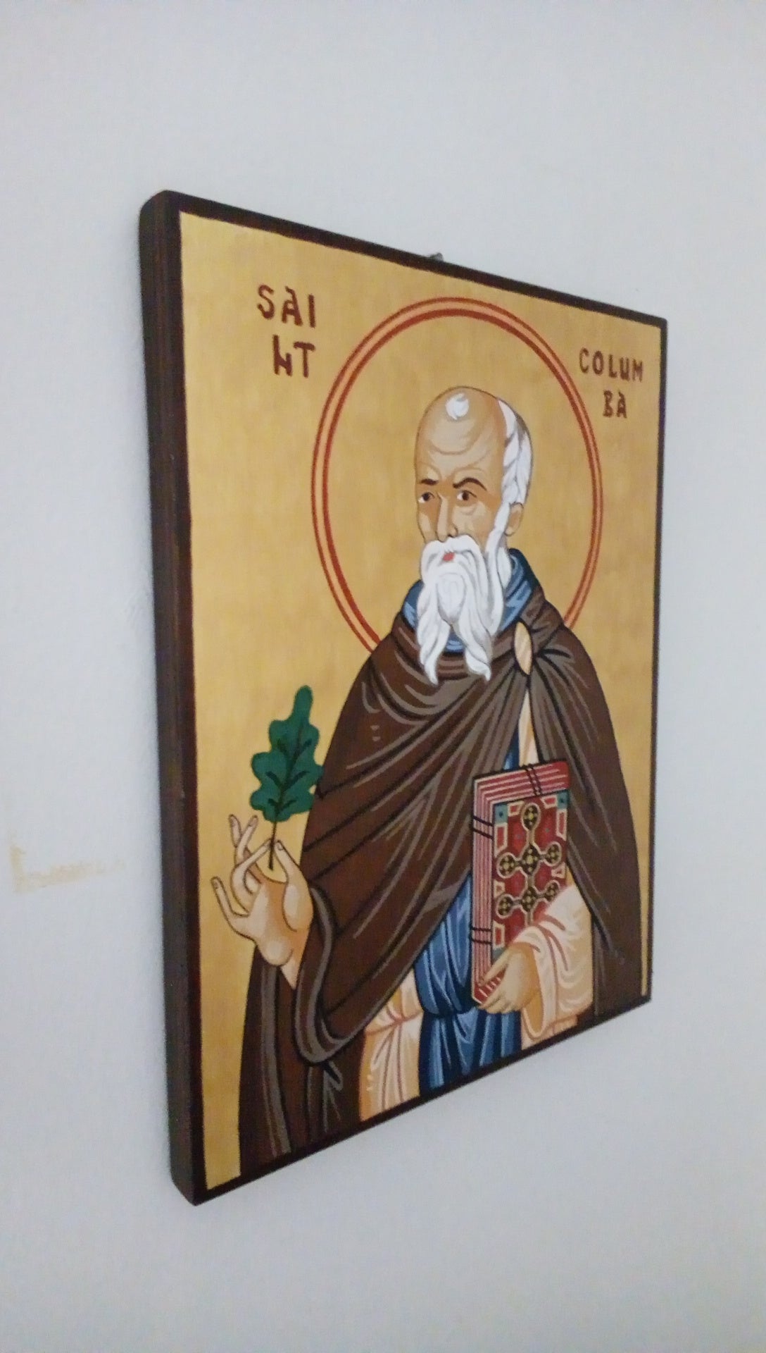 Handpainted orthodox religious icon Saint Columba of Iona - Handmadeiconsgreece