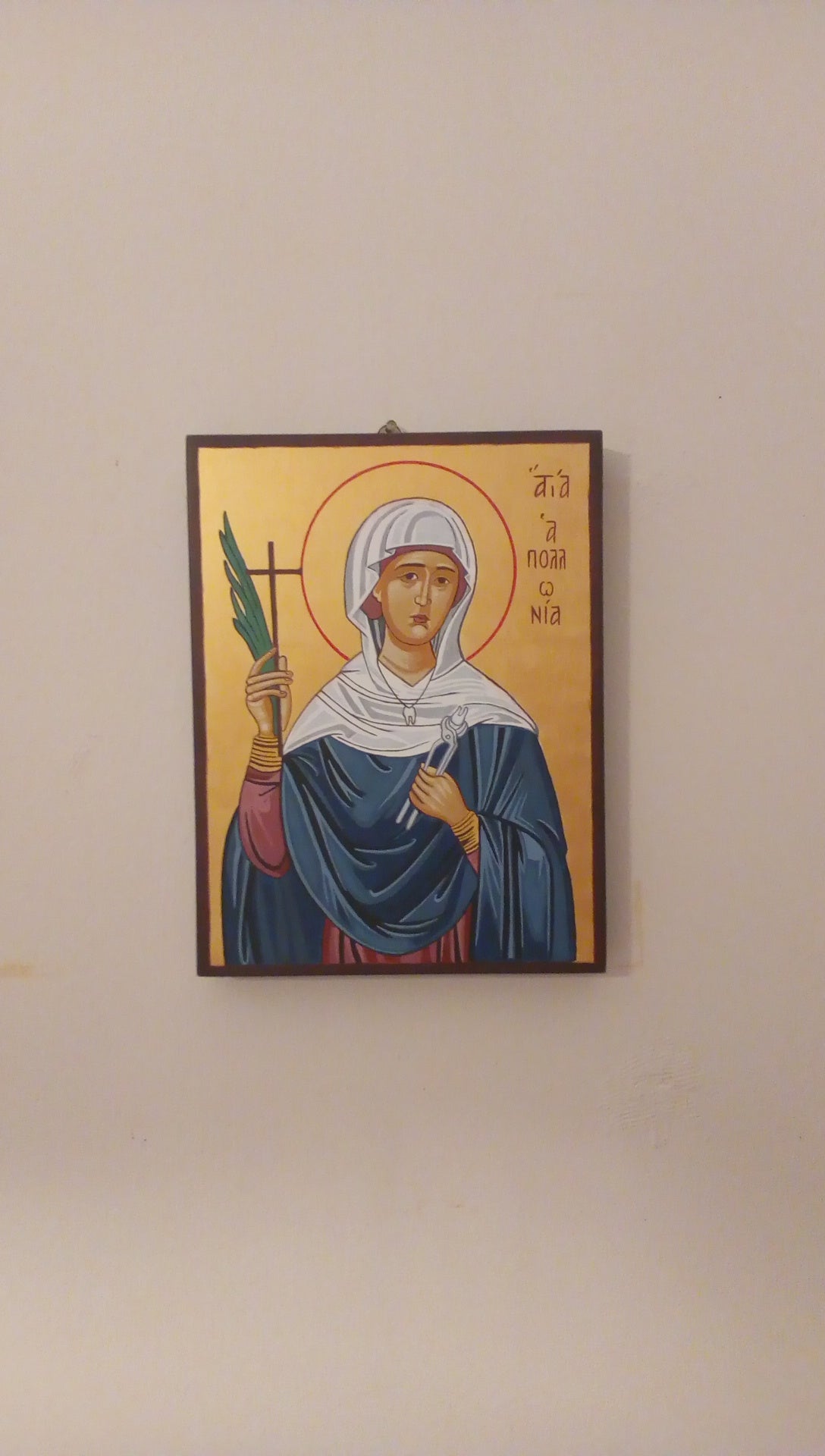 Handpainted orthodox religious icon Saint Apollonia - Handmadeiconsgreece
