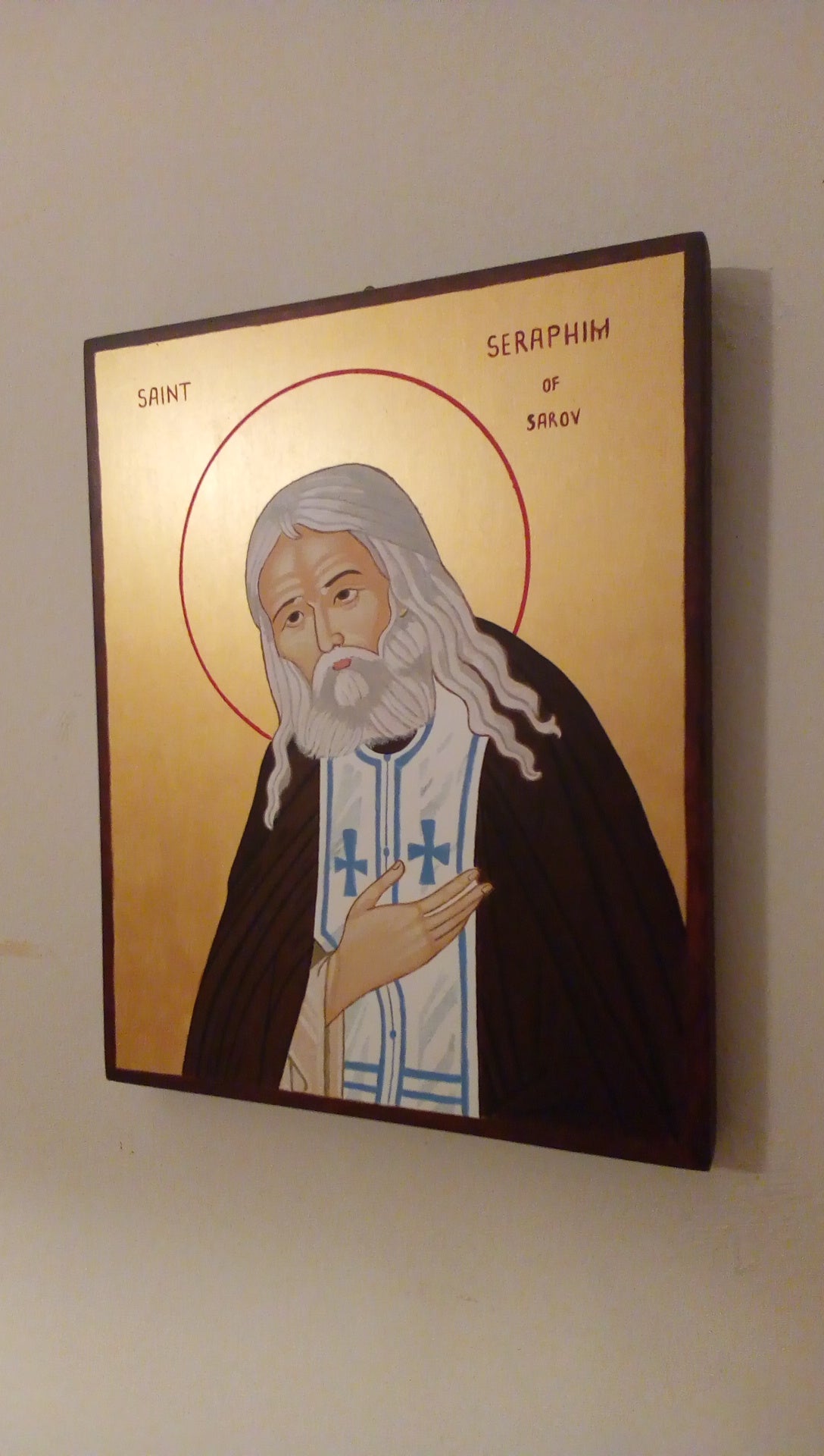 Handpainted orthodox religious icon Saint Seraphim of Sarov - Handmadeiconsgreece