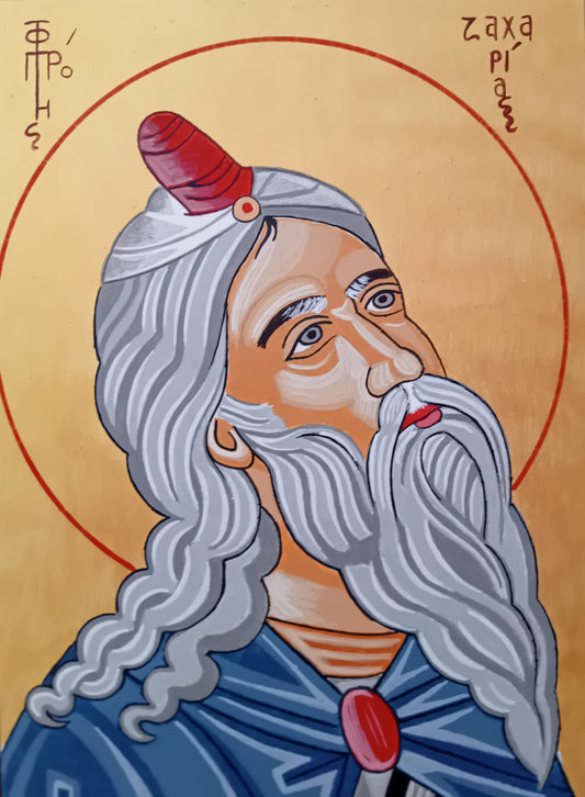 Handpainted orthodox religious icon Prophet Zacharias - Handmadiconsgreece