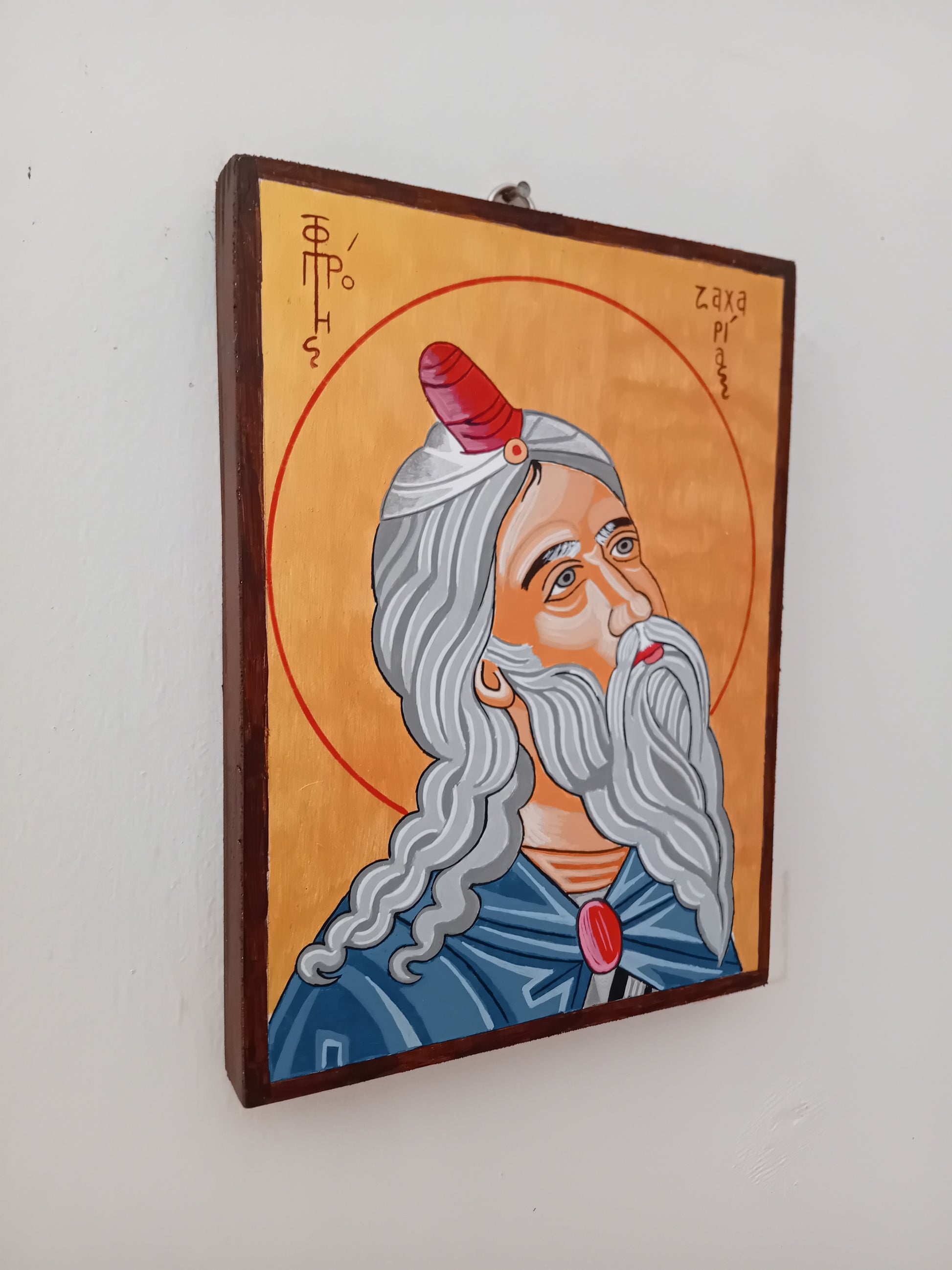 Handpainted orthodox religious icon Prophet Zacharias - Handmadiconsgreece