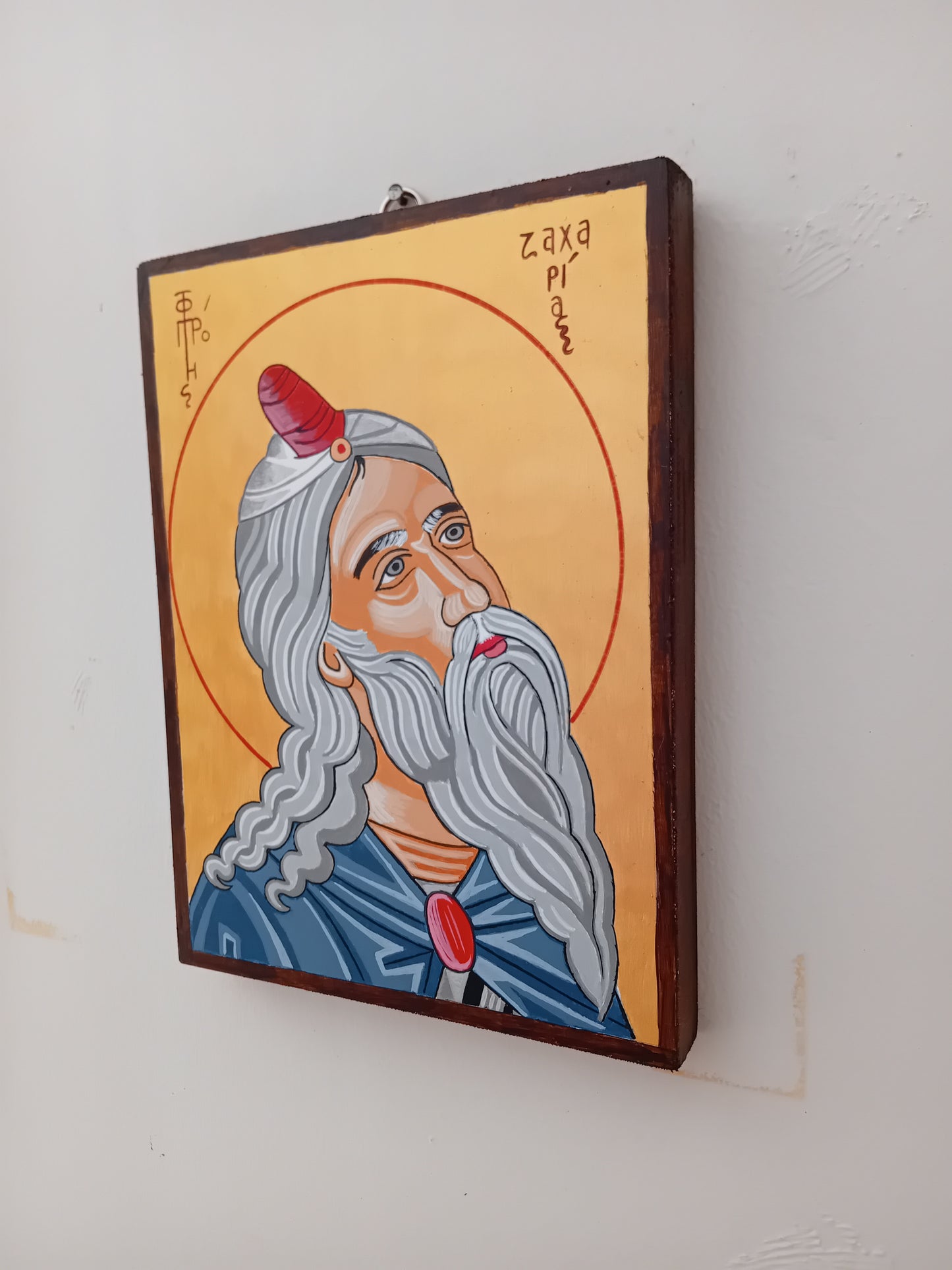 Handpainted orthodox religious icon Prophet Zacharias - Handmadiconsgreece
