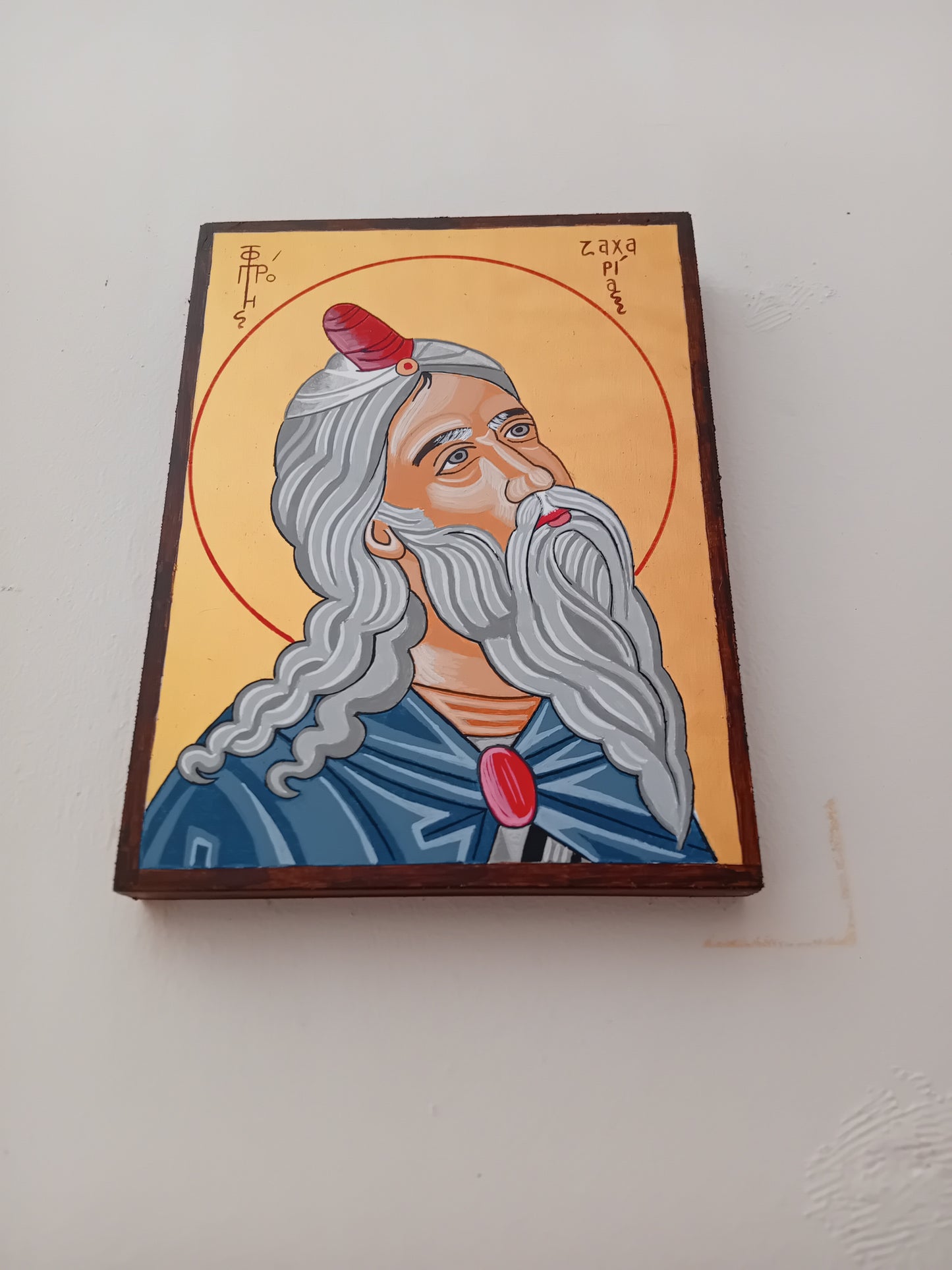 Handpainted orthodox religious icon Prophet Zacharias - Handmadiconsgreece