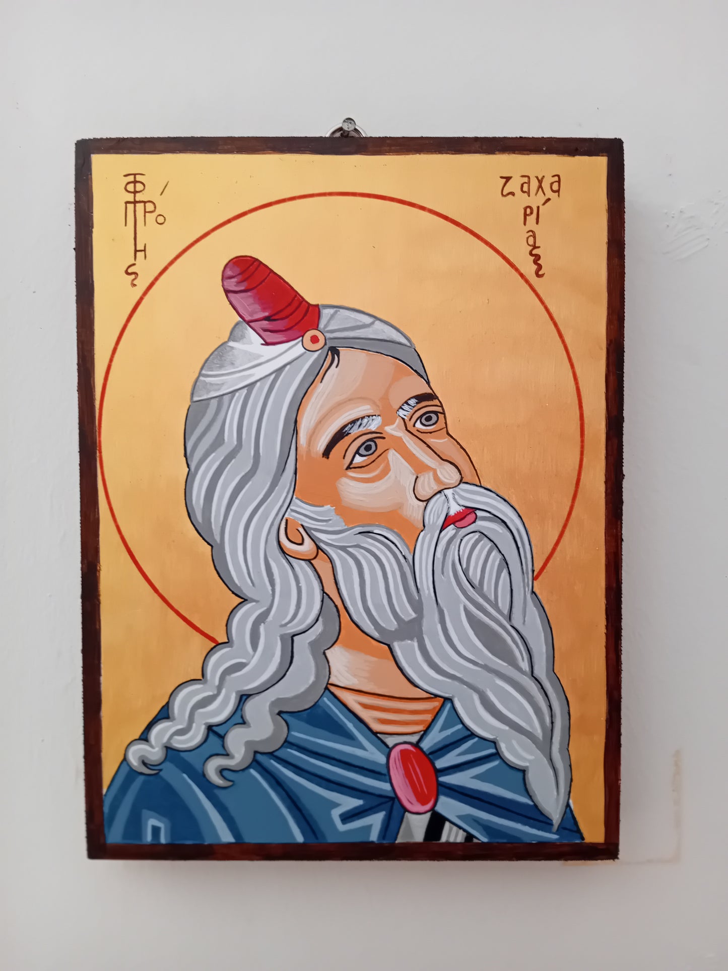 Handpainted orthodox religious icon Prophet Zacharias - Handmadiconsgreece