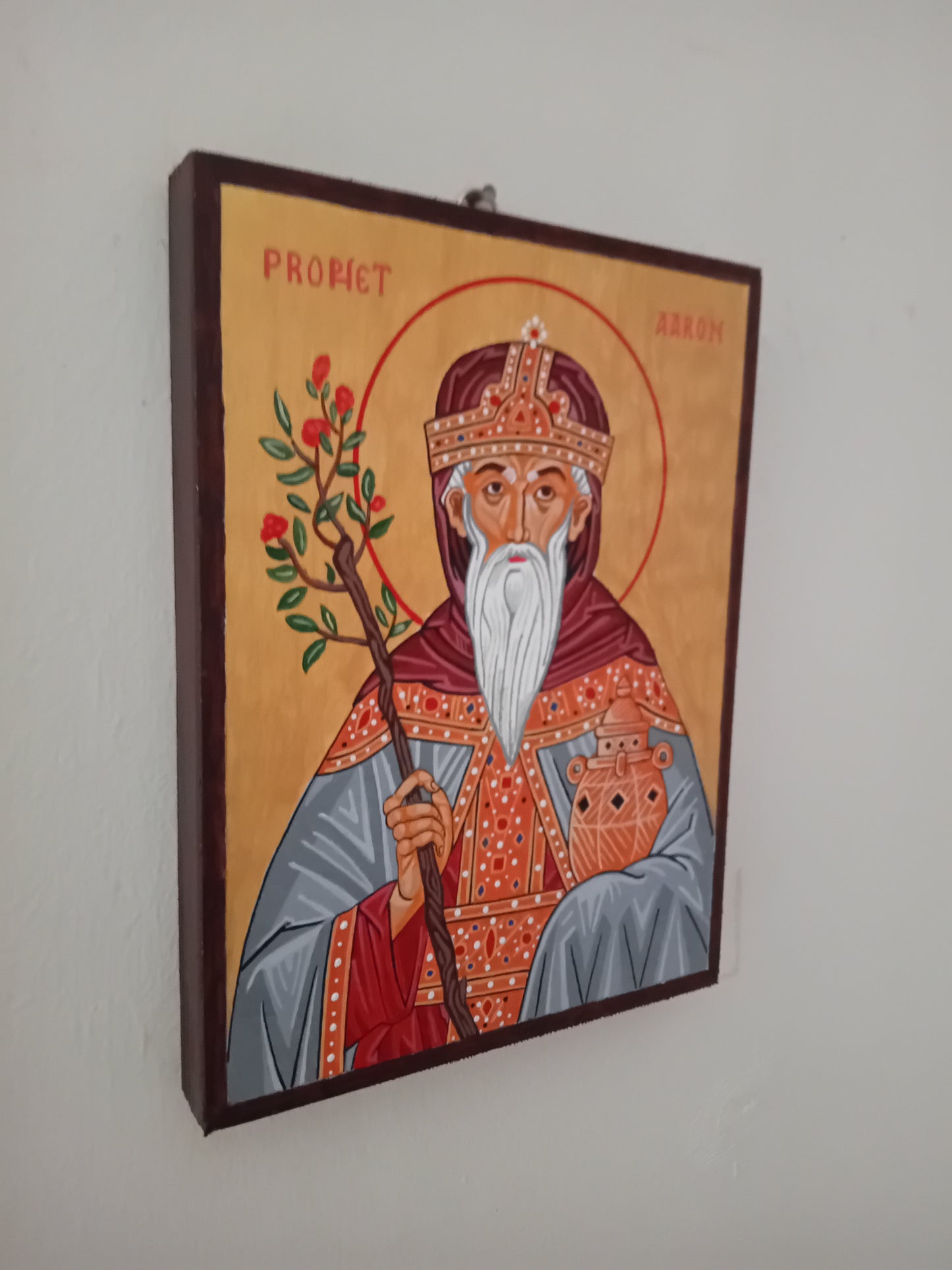 Handpainted orthodox religious icon Saint Aaron the Righteous - HandmadeIconsGreece