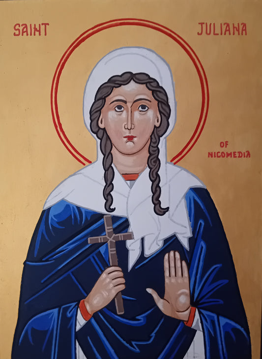 Handpainted orthodox religious icon Saint Juliana of Nicomedia - HandmadeIconsGreece