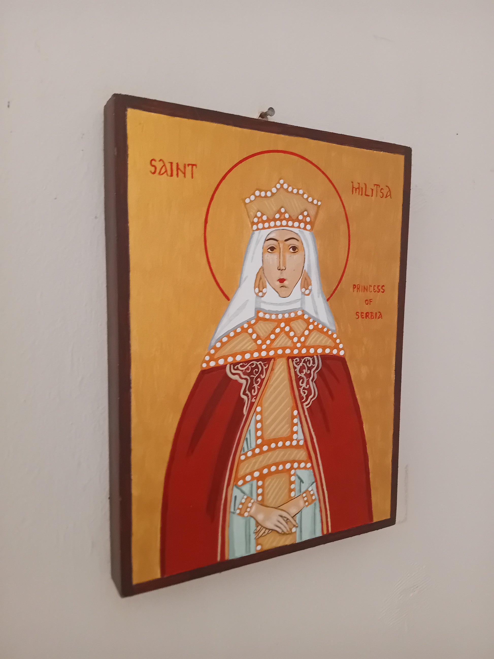 Handpainted orthodox religious icon Saint Militsa Princess of Serbia - Handmadeiconsgreece
