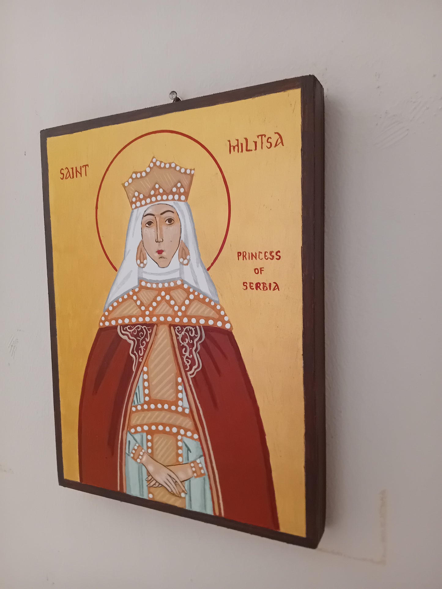 Handpainted orthodox religious icon Saint Militsa Princess of Serbia - Handmadeiconsgreece