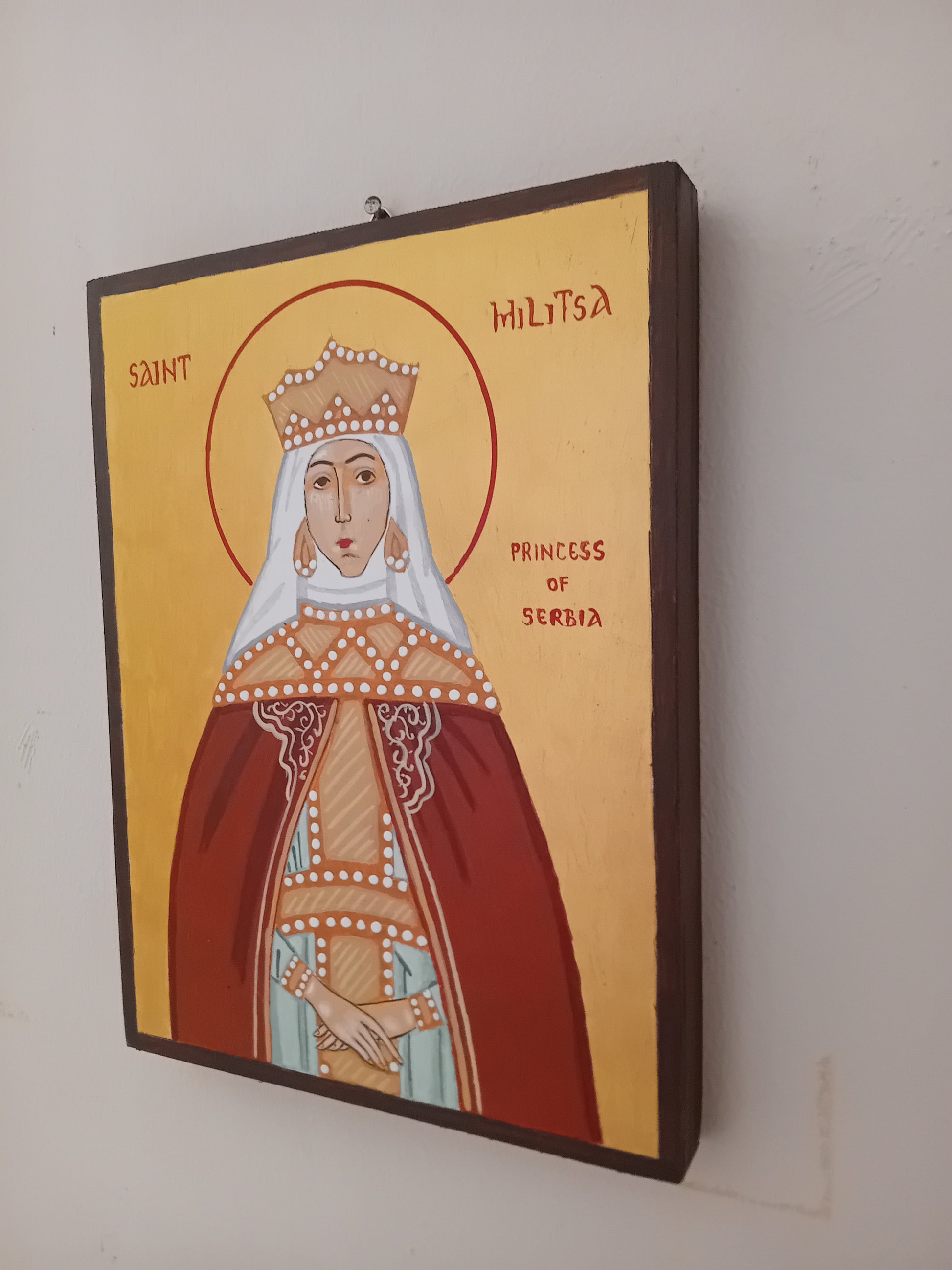 Handpainted orthodox religious icon Saint Militsa Princess of Serbia - Handmadeiconsgreece