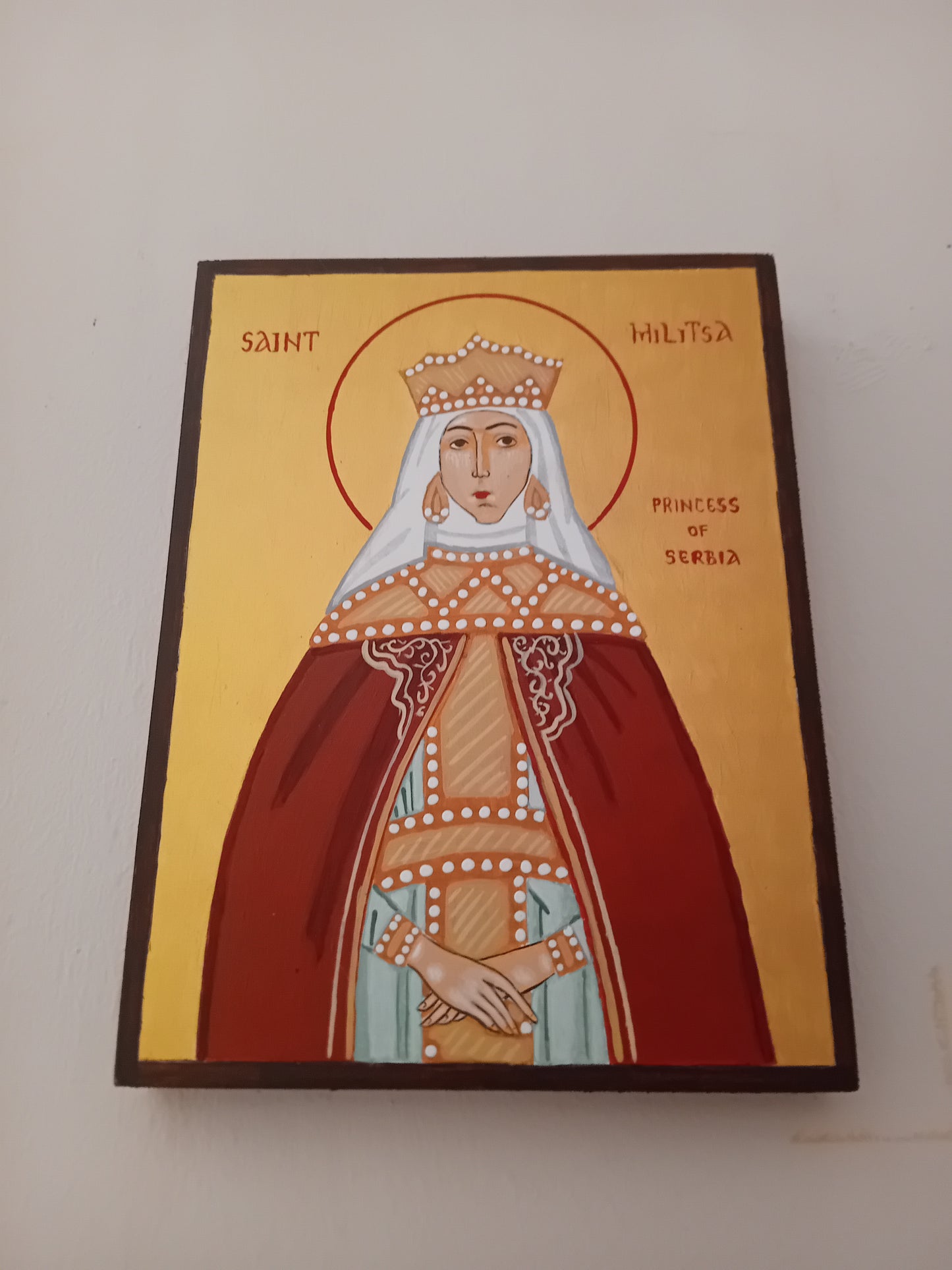 Handpainted orthodox religious icon Saint Militsa Princess of Serbia - Handmadeiconsgreece