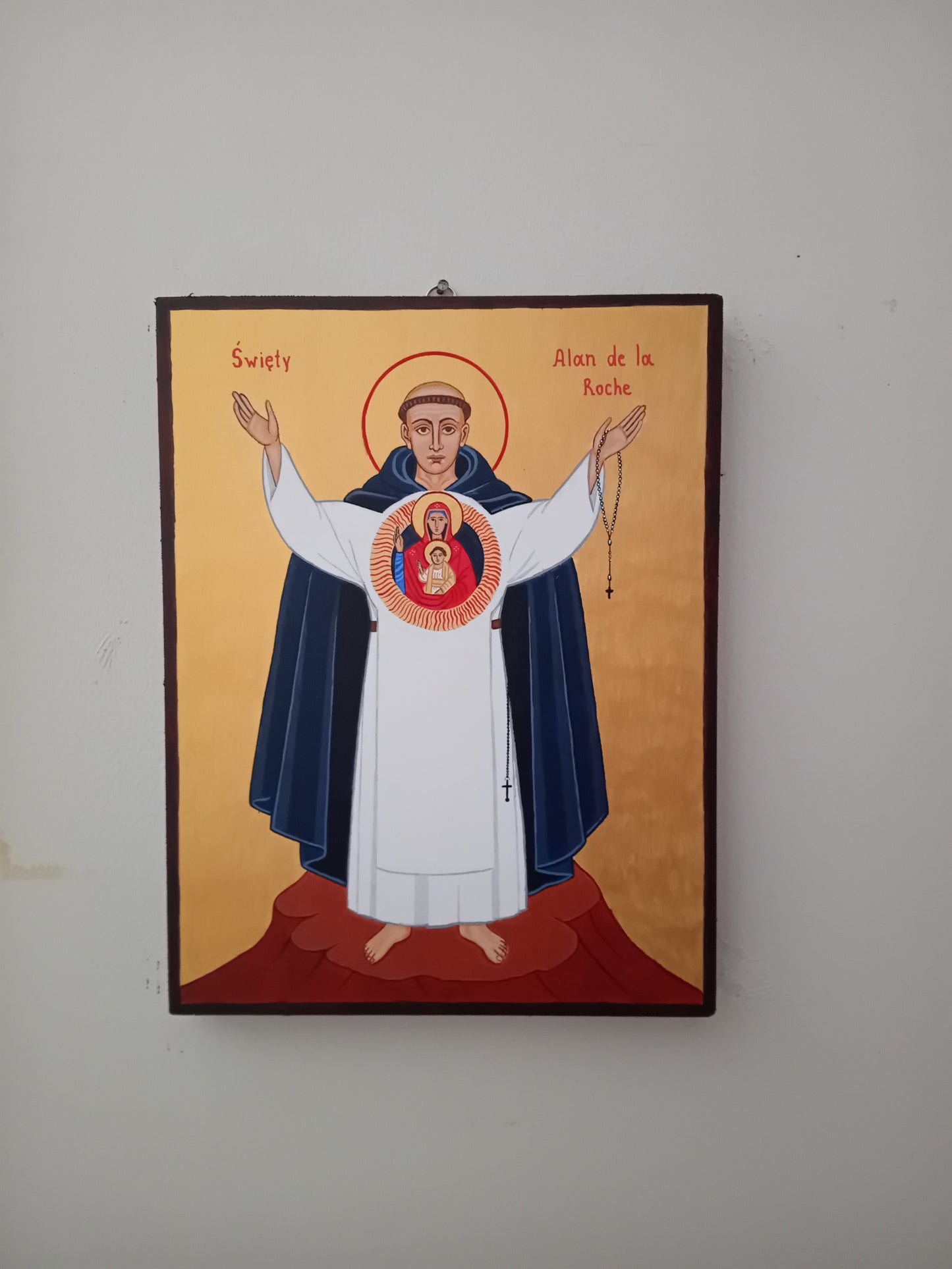 Handpainted catholic religious icon of Saint Alan de la Roche - Handmadeiconsgreece 