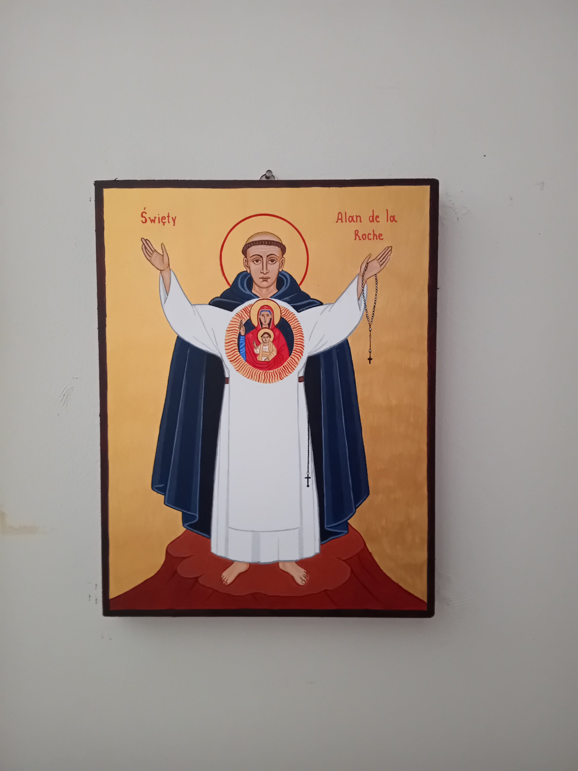 Handpainted catholic religious icon of Saint Alan de la Roche - Handmadeiconsgreece 