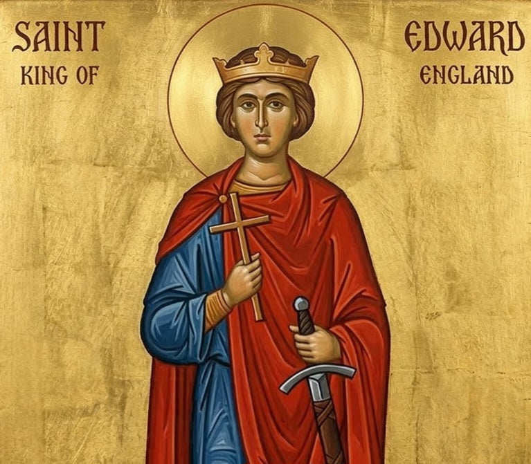 Handpainted catholic religious icon of Saint Edward the King of England - Handmadeiconsgreece 