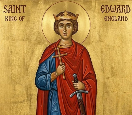 Handpainted catholic religious icon of Saint Edward the King of England - Handmadeiconsgreece 