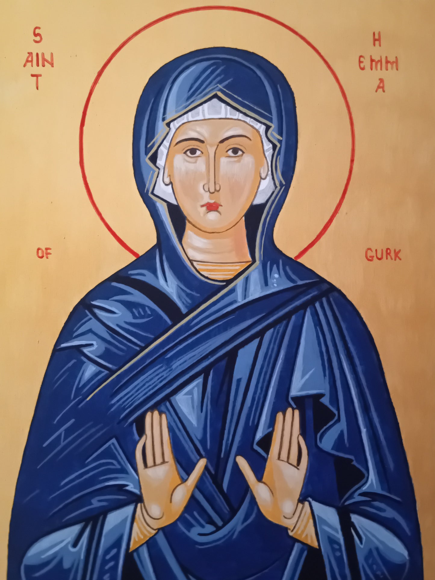 Handpainted orthodox religious icon Saint Hemma of Gurk - Handmadeiconsgreece 