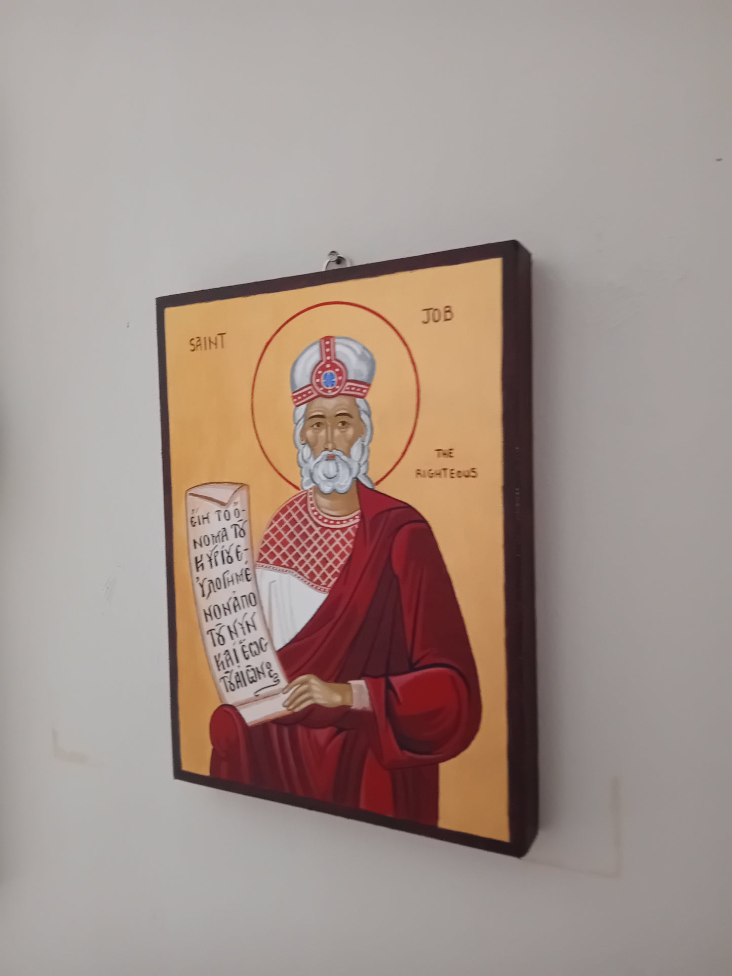 Handpainted orthodox religious icon Saint Job the Righteous and Long Suffering - Handmadeiconsgreece