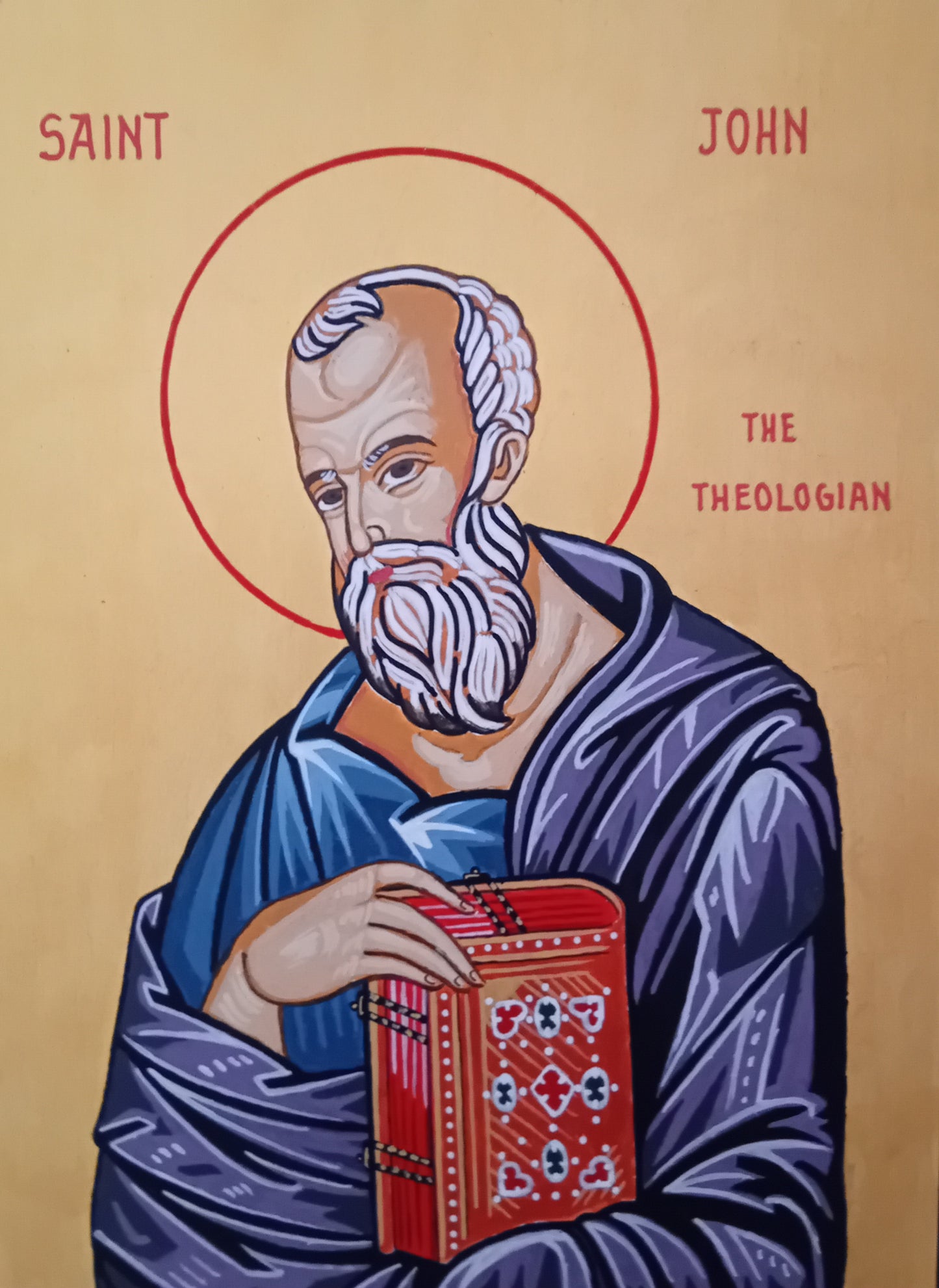 Handpainted orthodox religious icon Saint John the Theologian - HandmadeIconsGreece