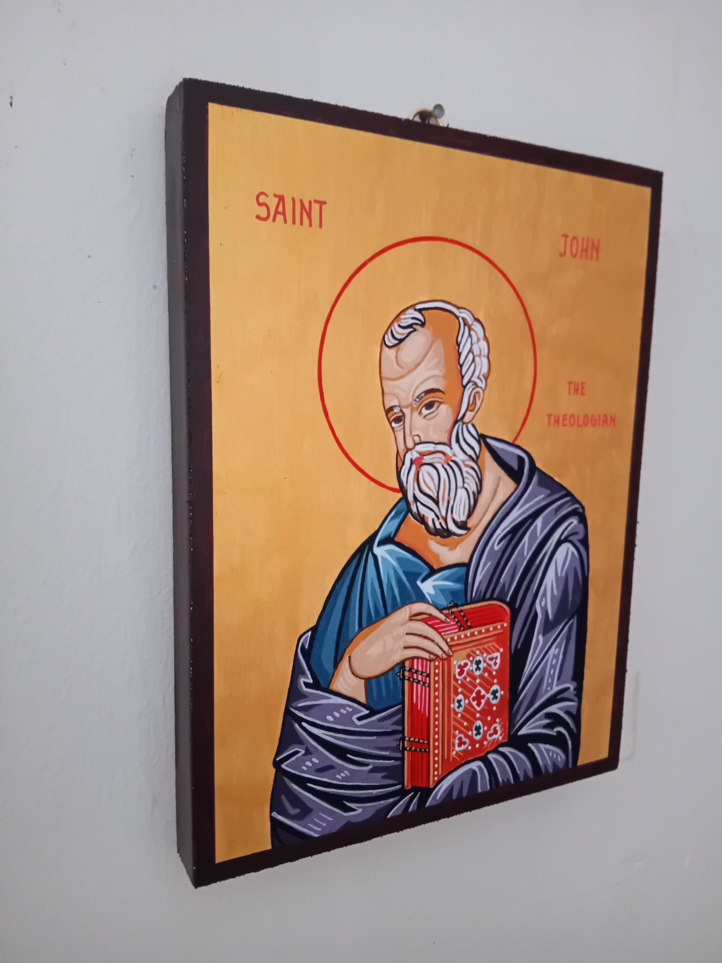 Handpainted orthodox religious icon Saint John the Theologian - HandmadeIconsGreece