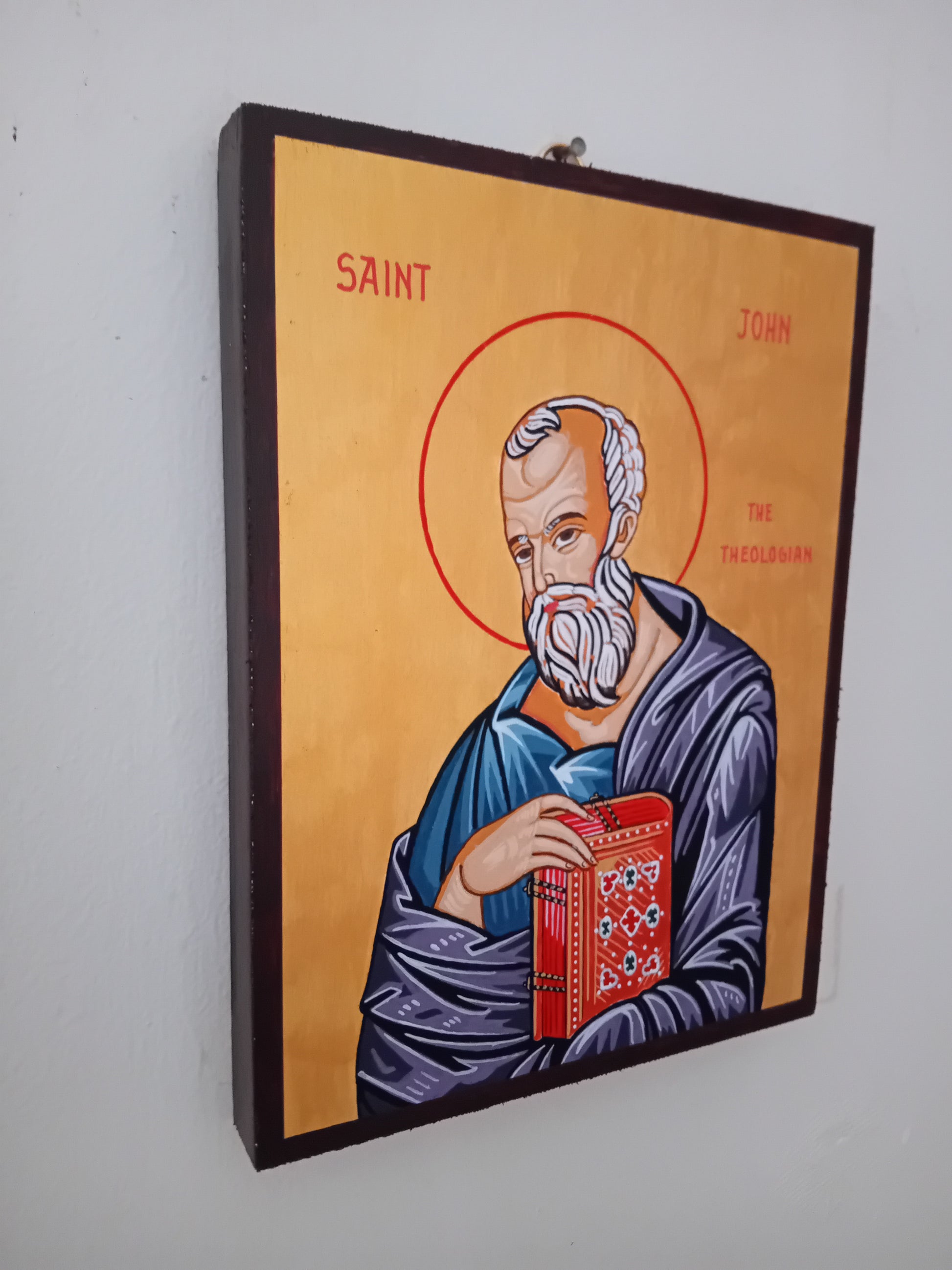 Handpainted orthodox religious icon Saint John the Theologian - HandmadeIconsGreece