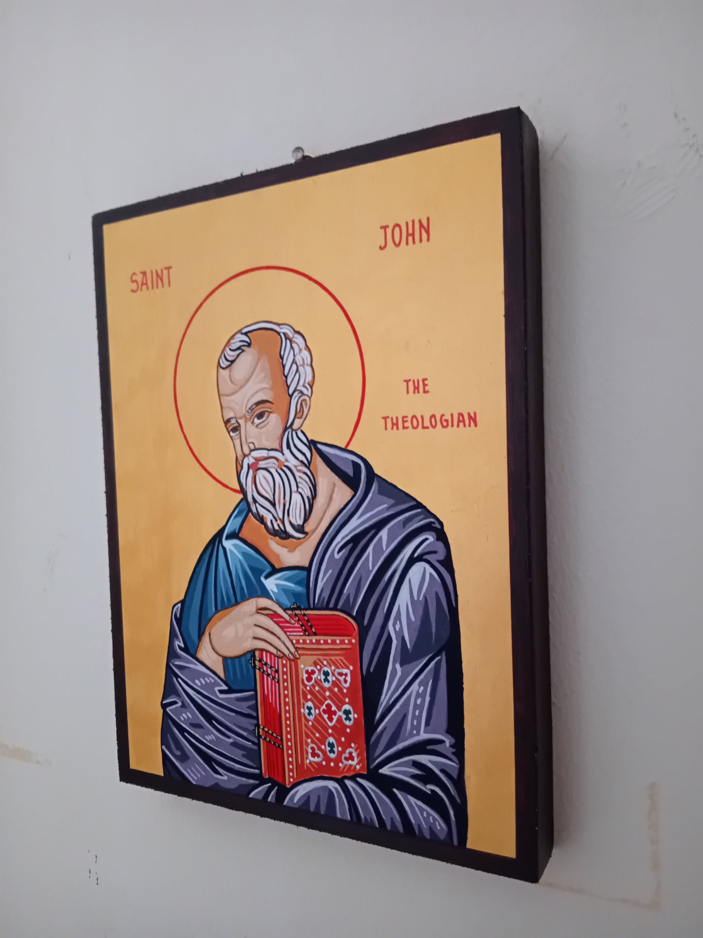 Handpainted orthodox religious icon Saint John the Theologian - HandmadeIconsGreece