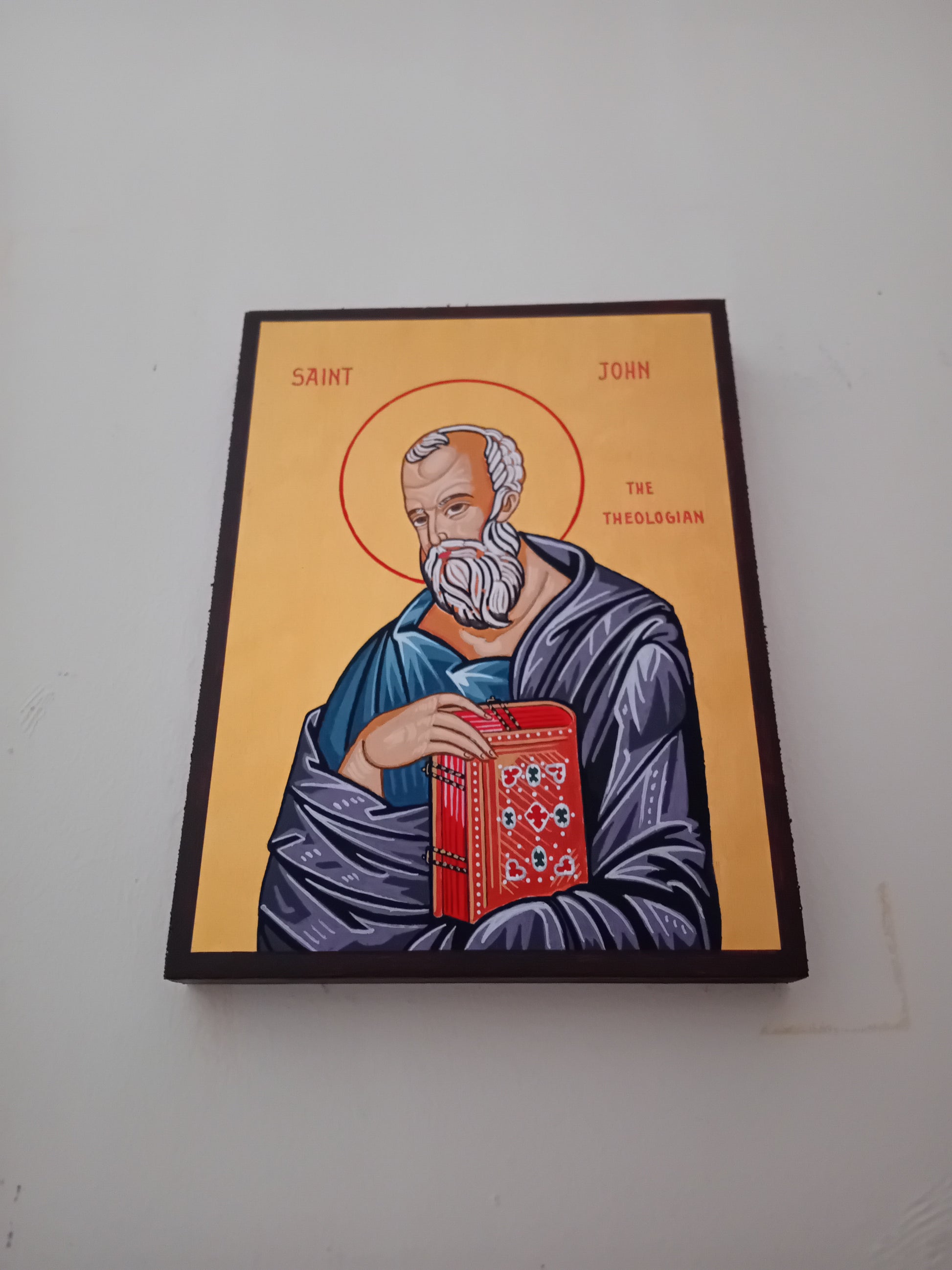 Handpainted orthodox religious icon Saint John the Theologian - HandmadeIconsGreece
