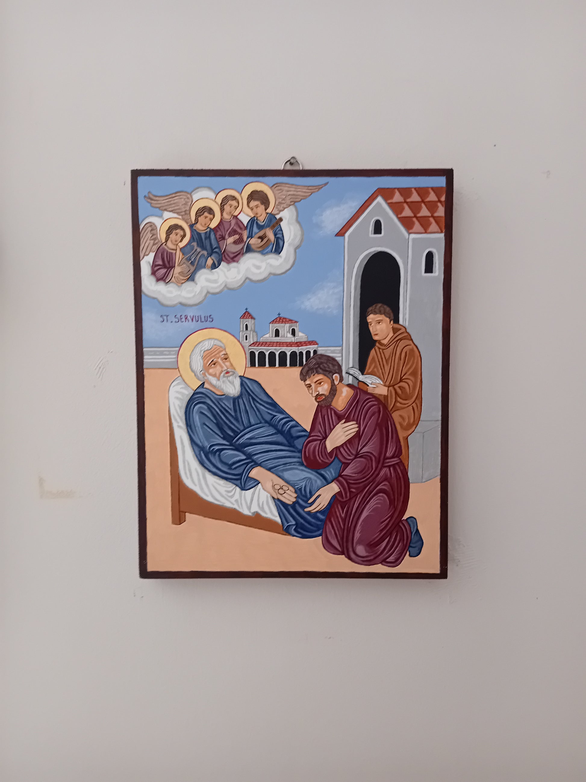 Handpainted catholic religious icon Saint Servulus of Rome - Handmadeiconsgreece