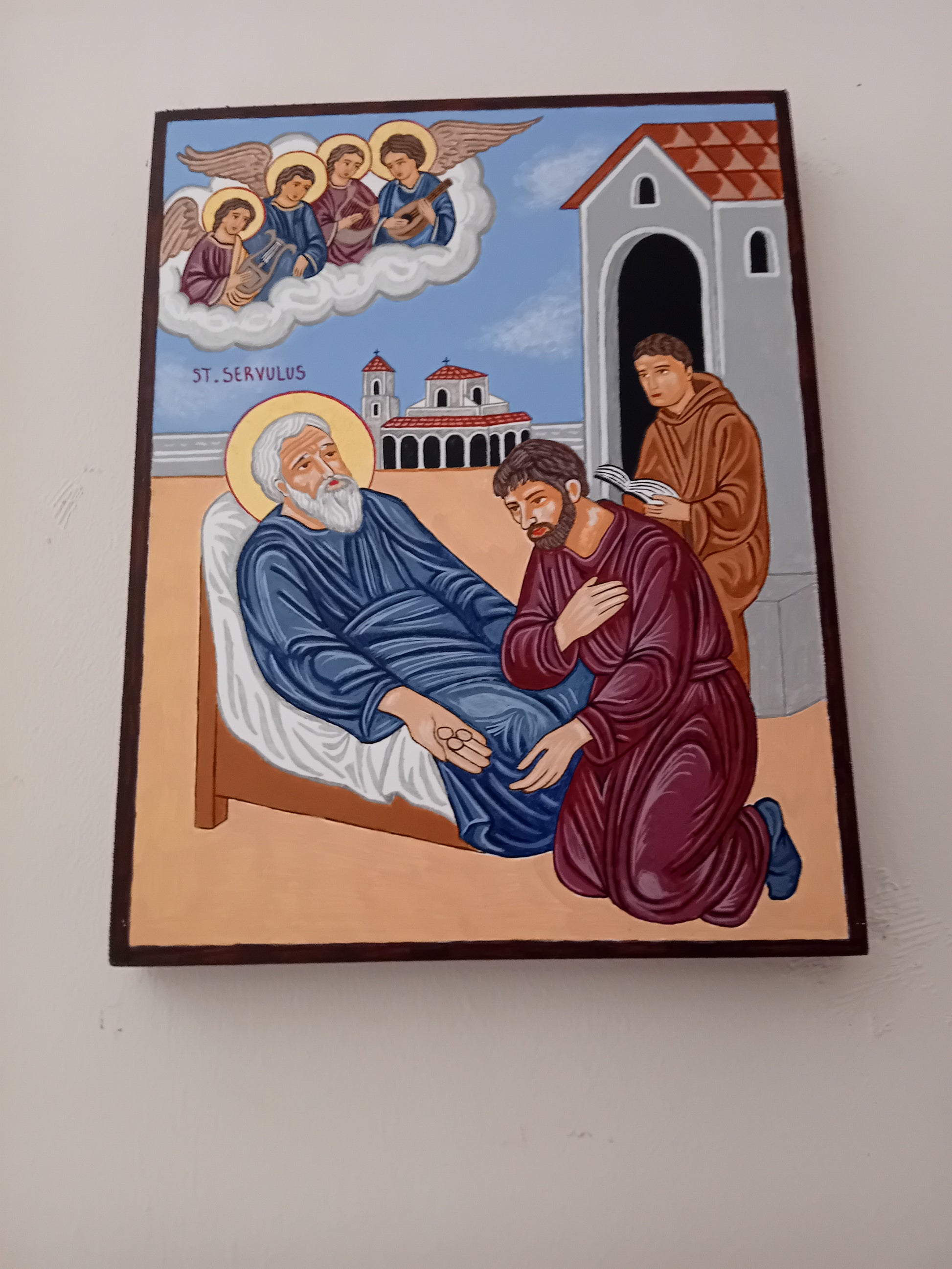 Handpainted catholic religious icon Saint Servulus of Rome - Handmadeiconsgreece